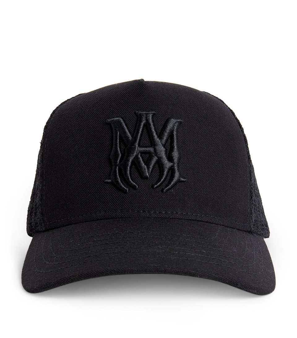 AMIRI Cotton Embroidered Trucker Baseball Cap Black