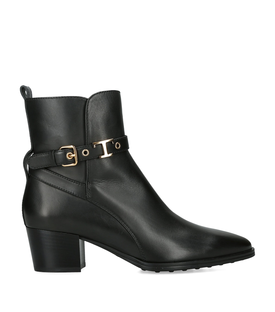 Tod's Leather Gomma Ankle Boots Black