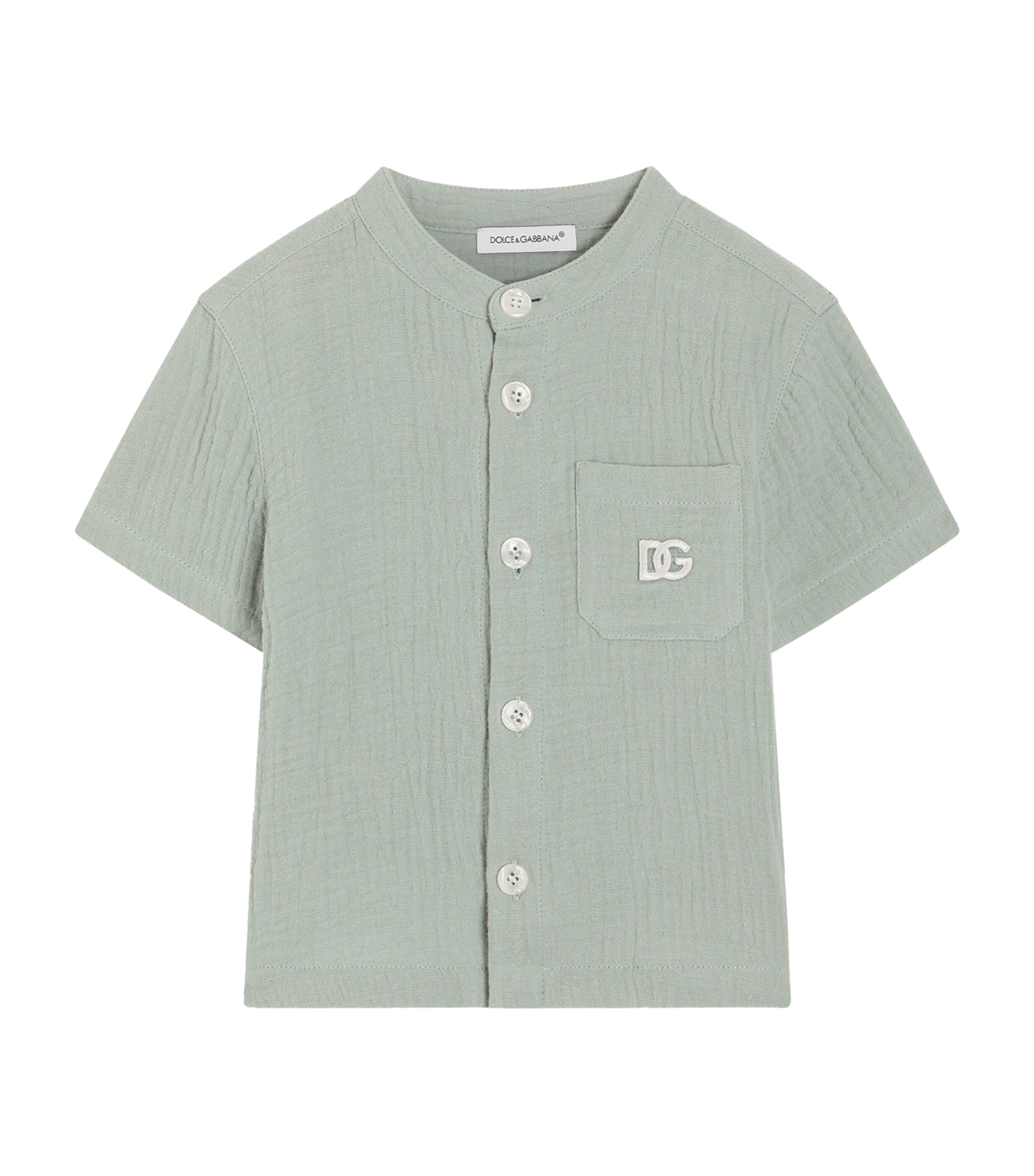 Dolce&Gabbana Kids Cotton Gauze Shirt (3-30 Months) Grey Green