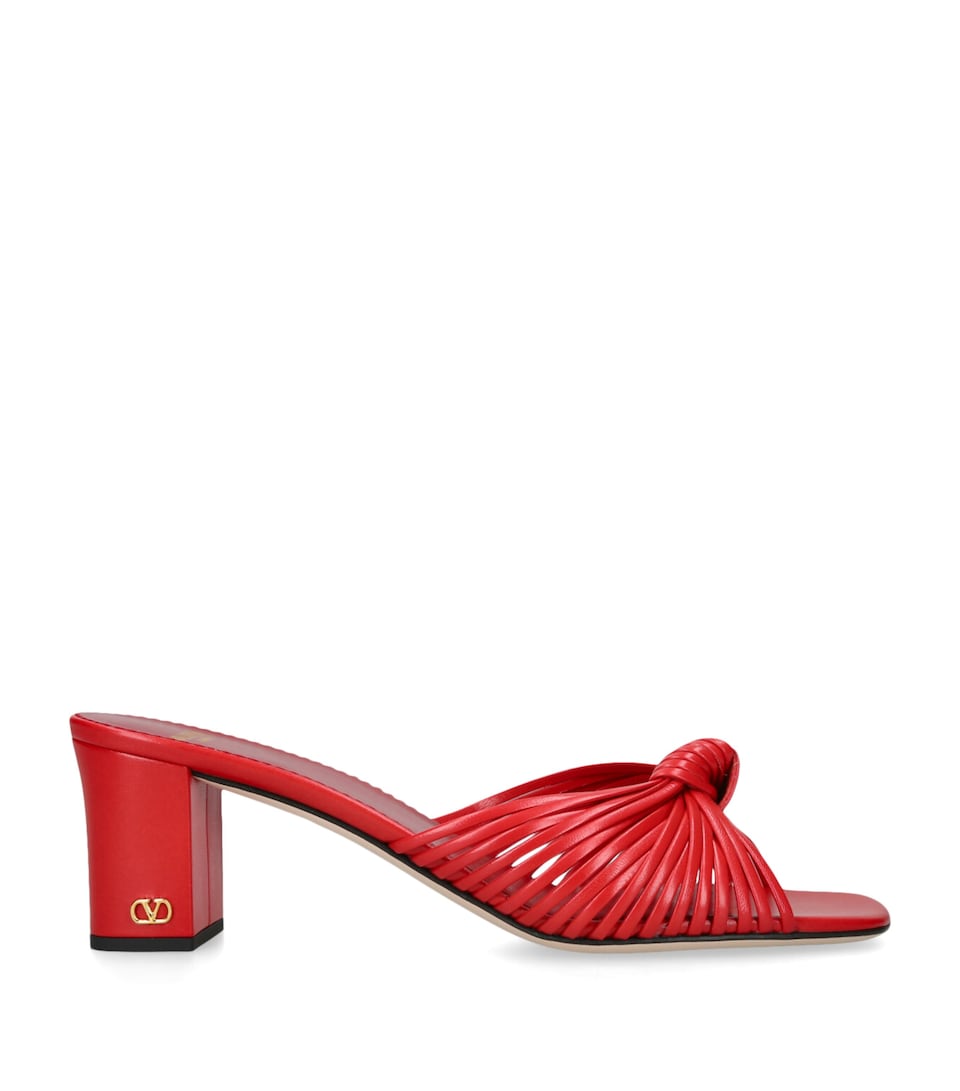 Valentino Garavani Leather Annet Heeled Mules 60 Red