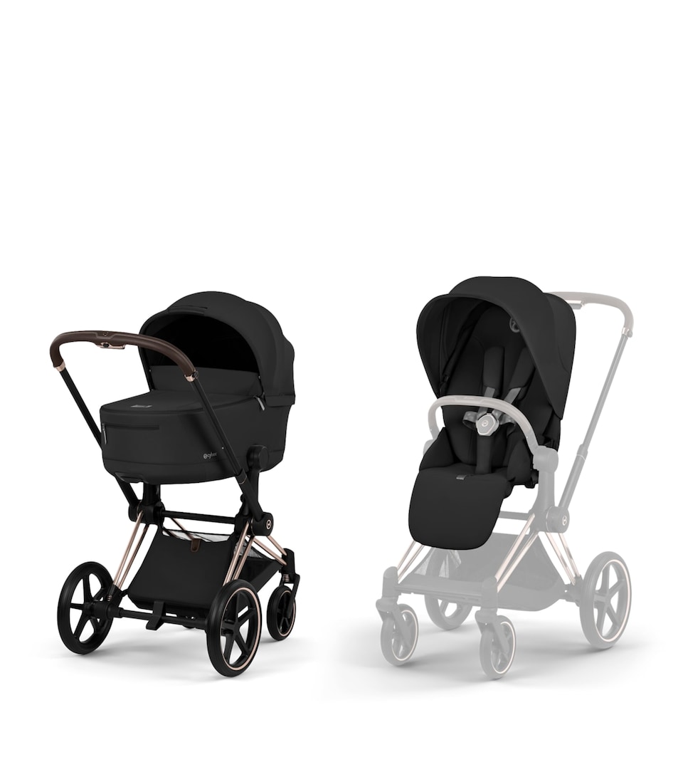 Cybex PRIAM Pushchair and Carrycot – Platinum Style Collection Sepia Black
