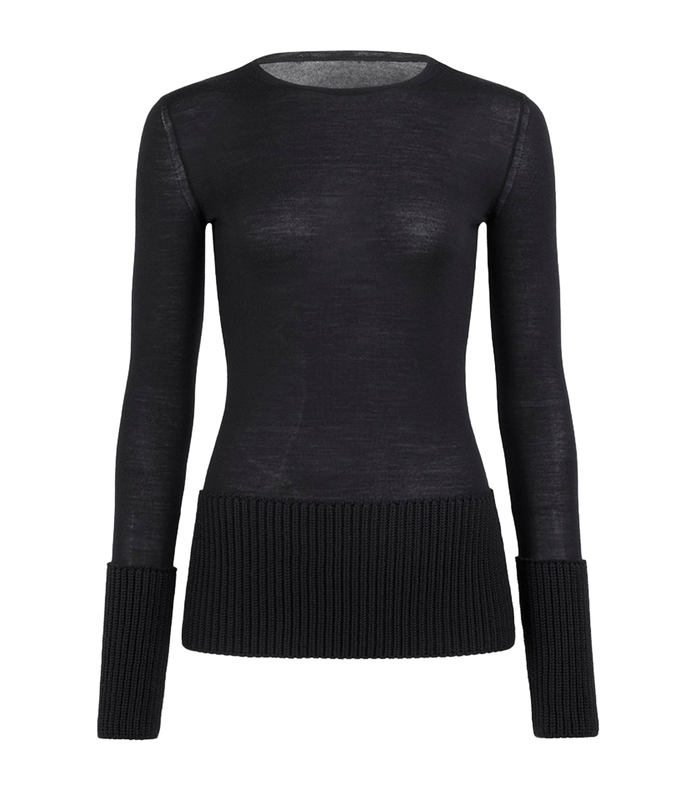 Alaïa Womens Merino Wool Top Black