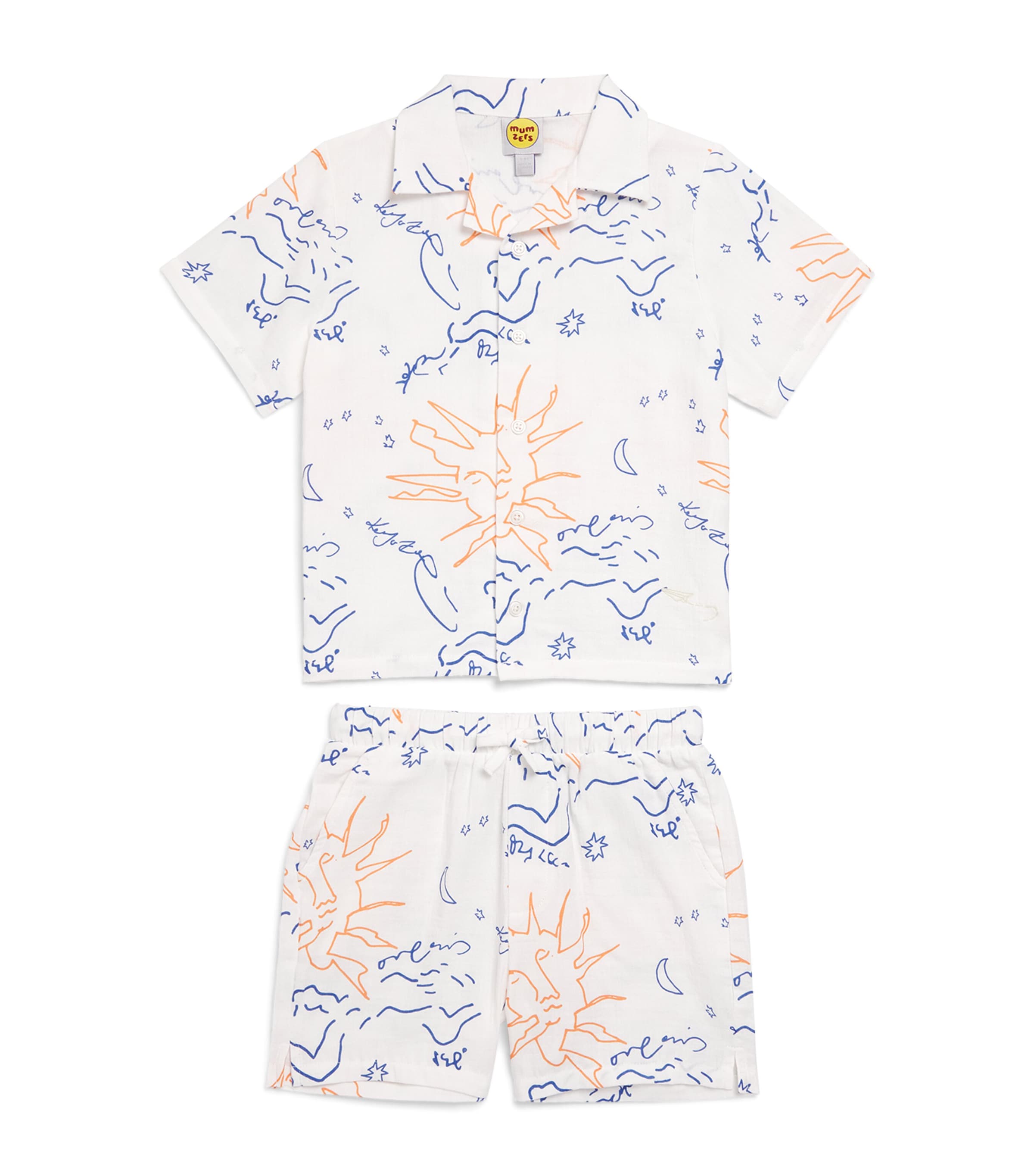 Mumzers Cotton Sun Shirt and Shorts Set (3-8 Years) Sun And Wave Print