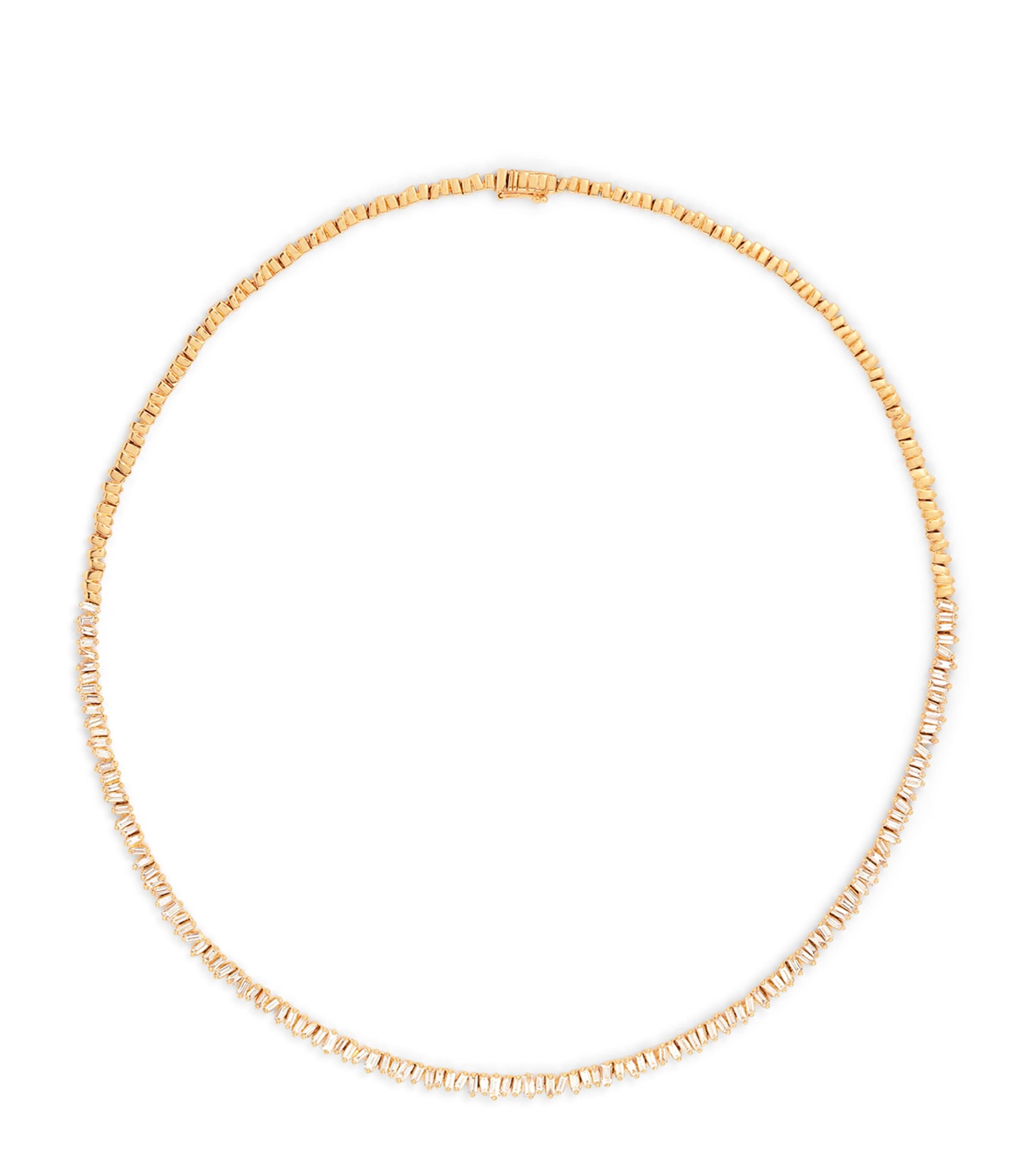 Suzanne Kalan Yellow Gold and Diamond Mini Classic Tennis Necklace Yg/wd