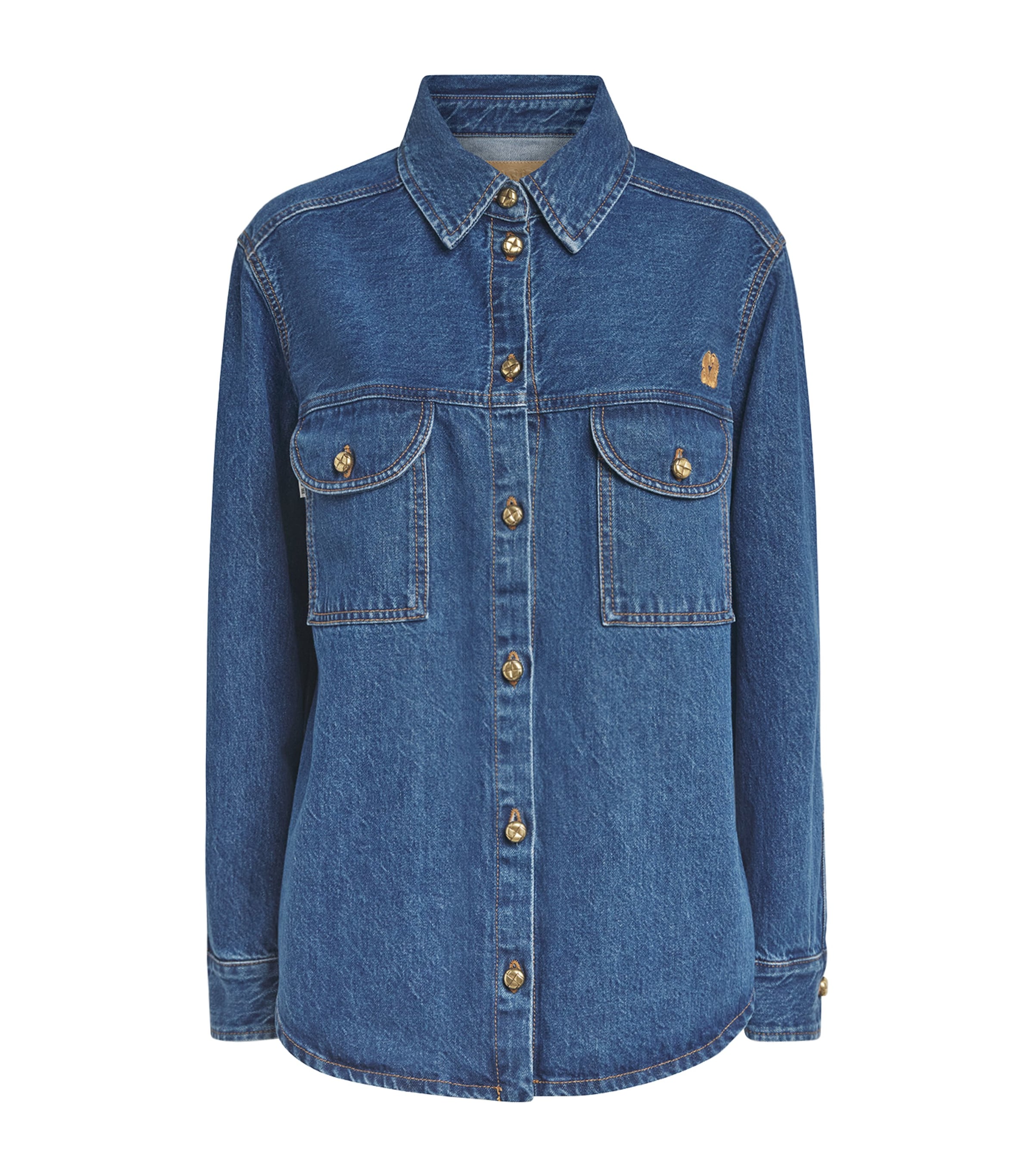 Blazé Milano Womens Nariida Berber Denim Shirt Sapphire