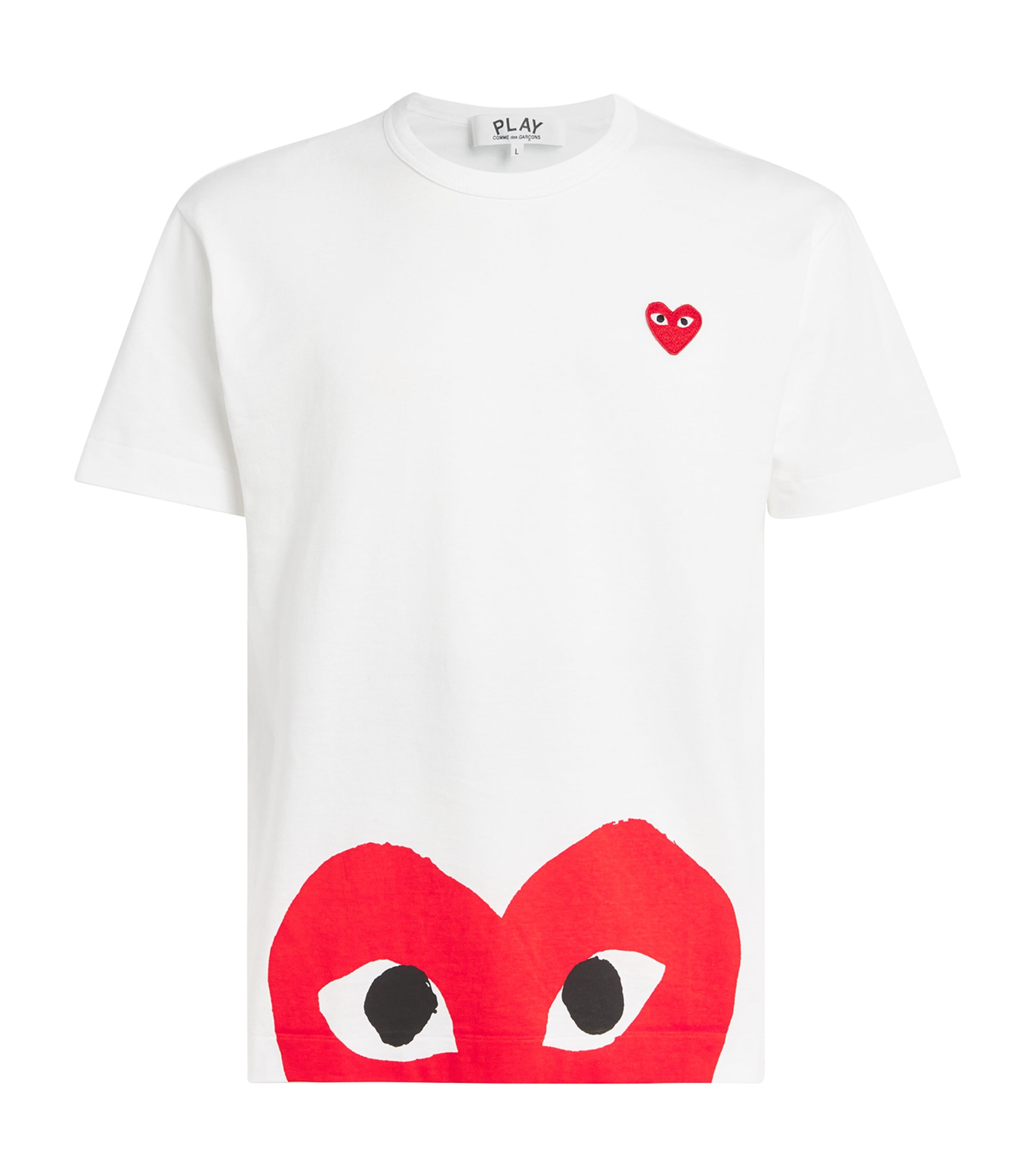 Comme Des Garçons Play Mens Heart Logo T-Shirt White