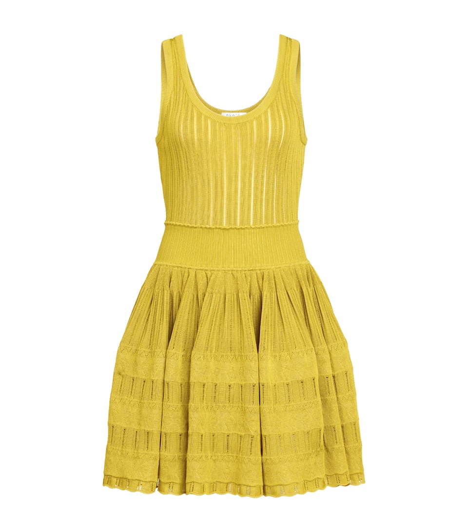 Alaïa Womens Crinoline Mini Dress Lime
