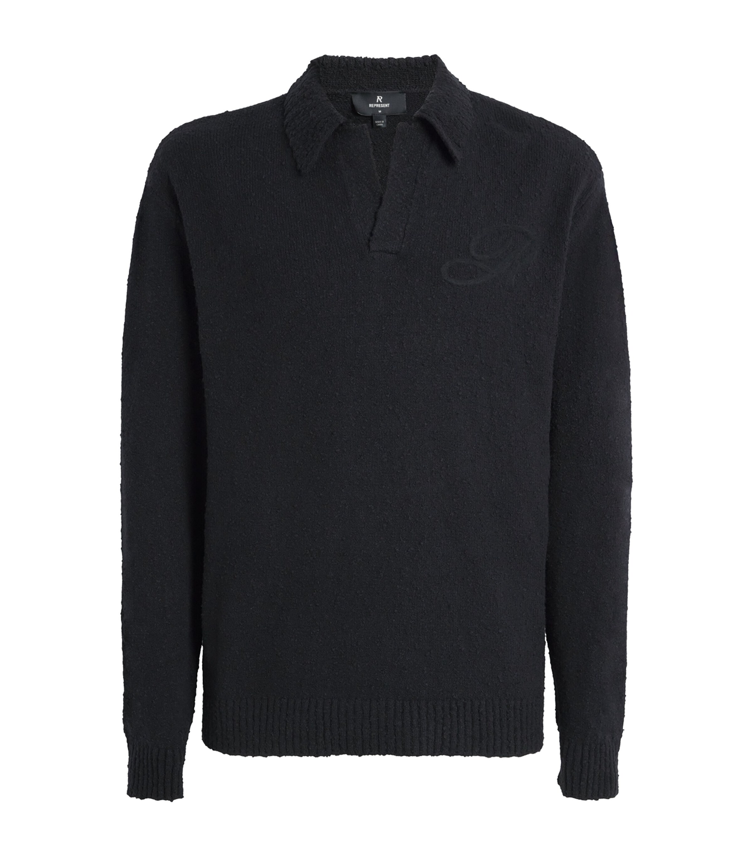 Cotton-Blend Open-Collar Polo Sweater