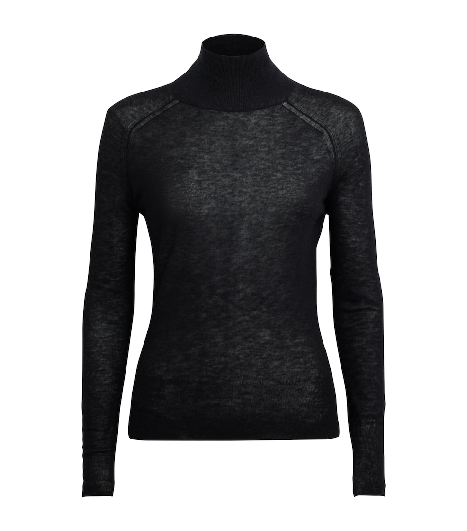 Joseph Womens Cashmere High-Neck Cashair Yara Sweater Black