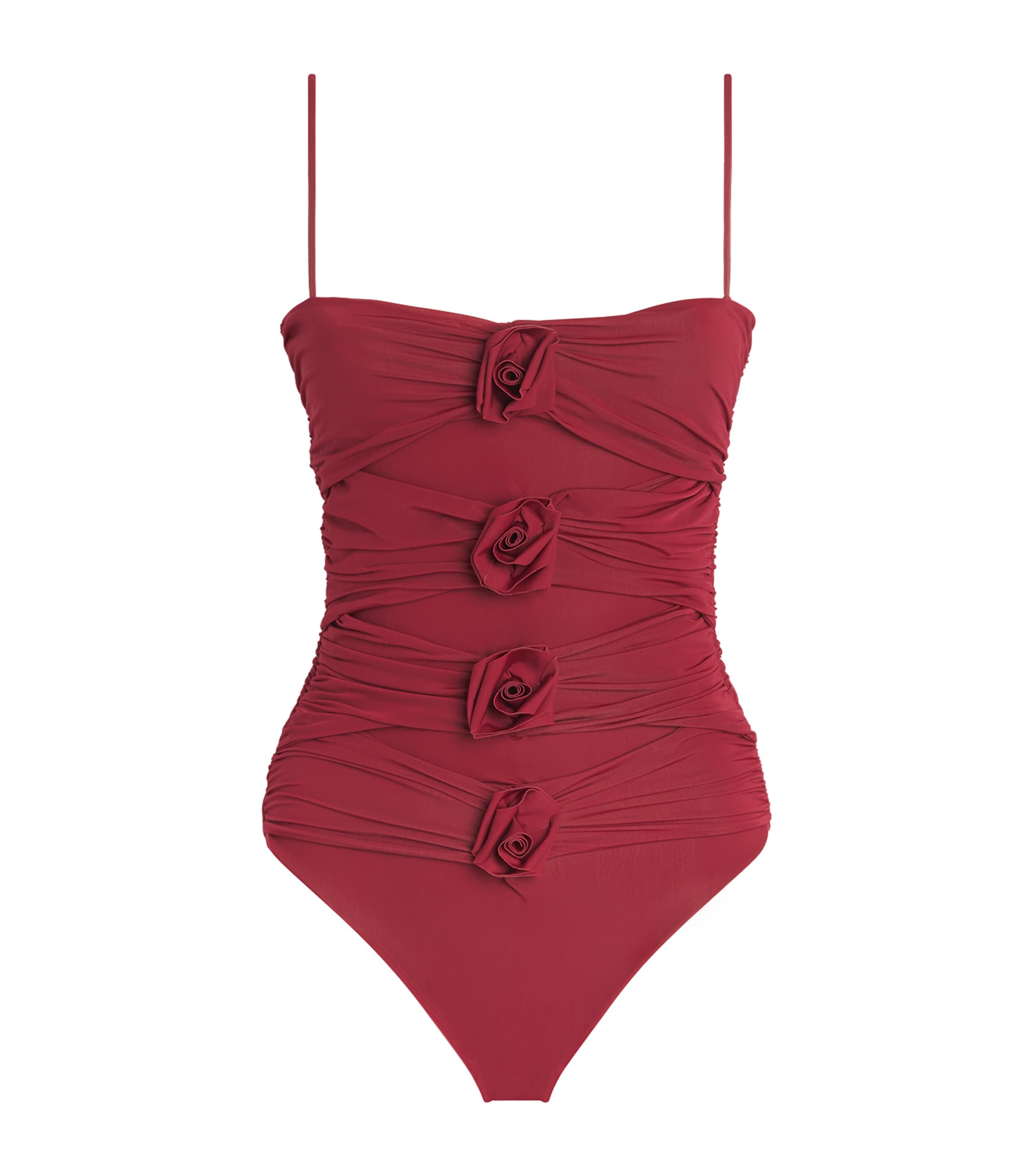 Maygel Coronel Womens Roses Torres Swimsuit Merlot
