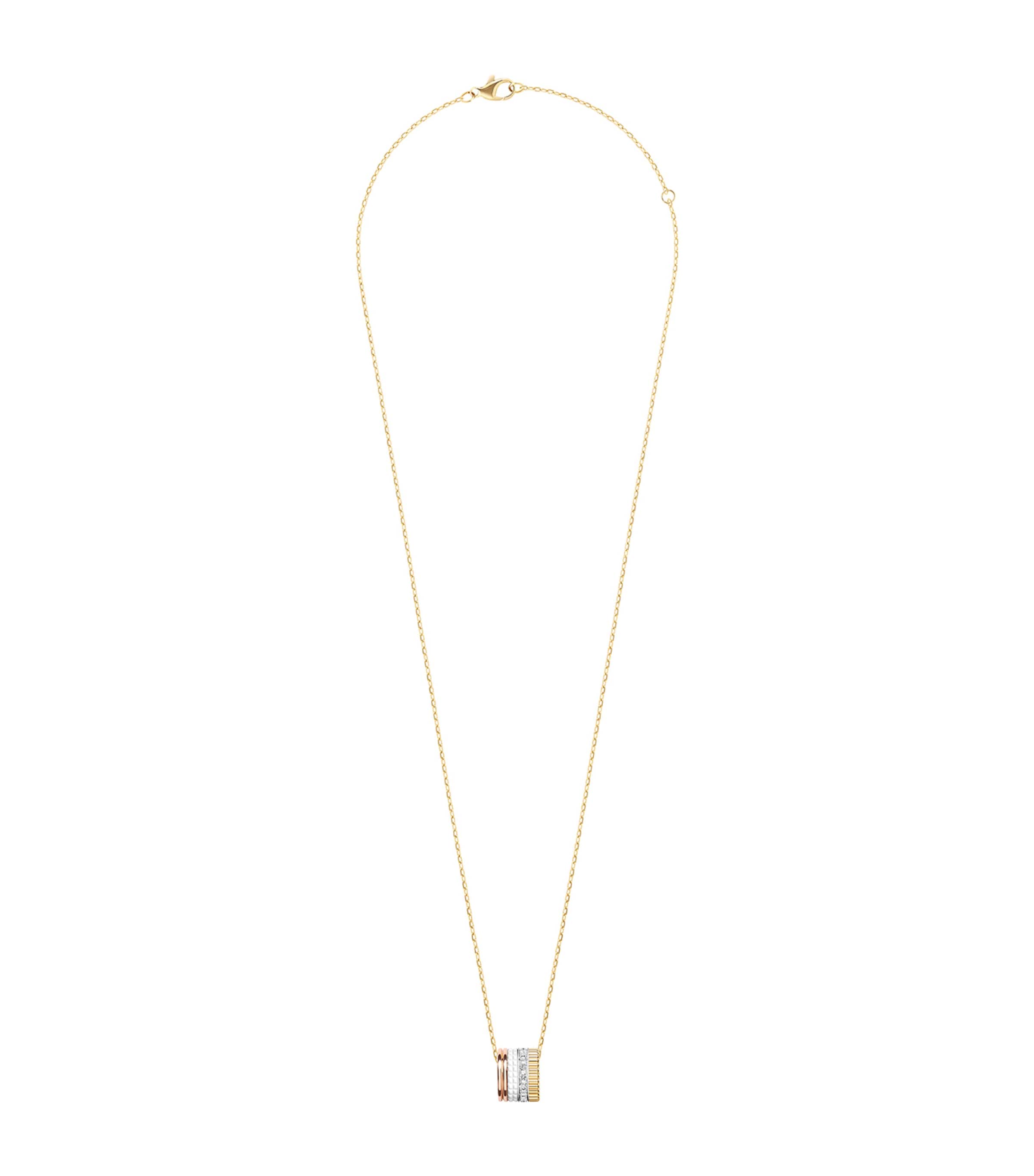 Large Mixed Gold and Diamond Quatre White Edition Necklace