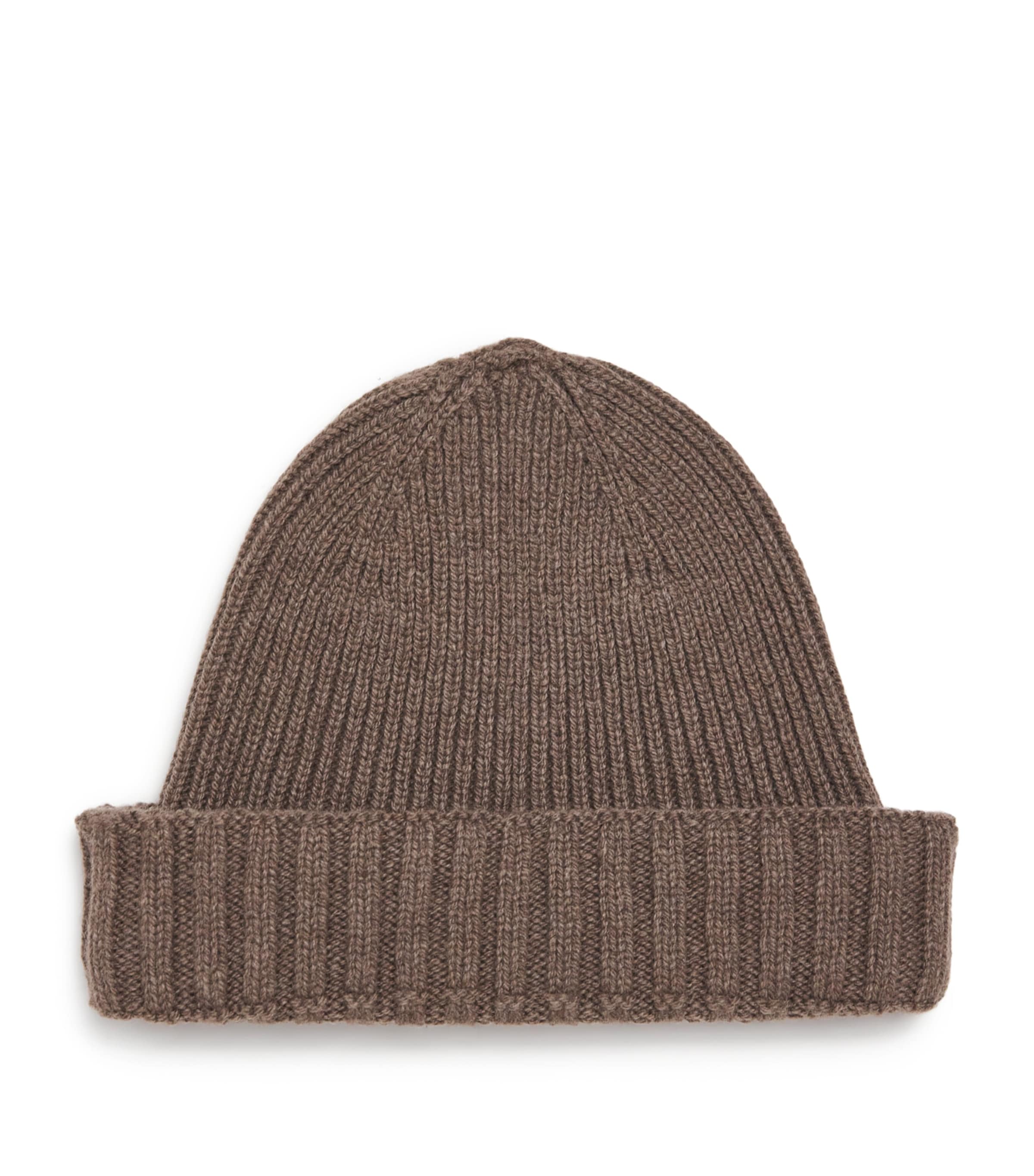 Cashmere-Wool Ribbed Beanie