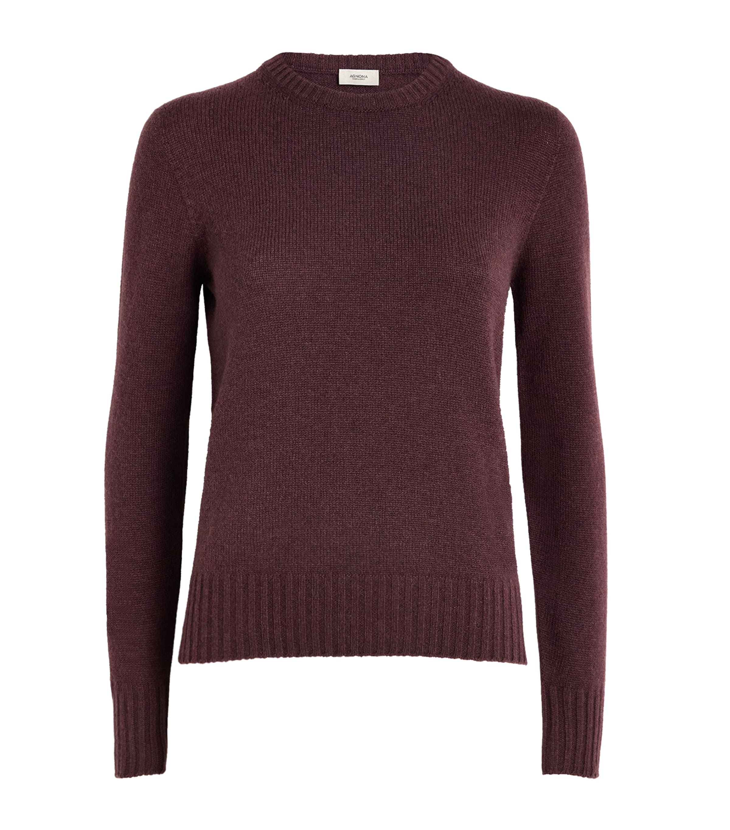 Agnona Womens Cashmere Lipstick Sweater Burgundy