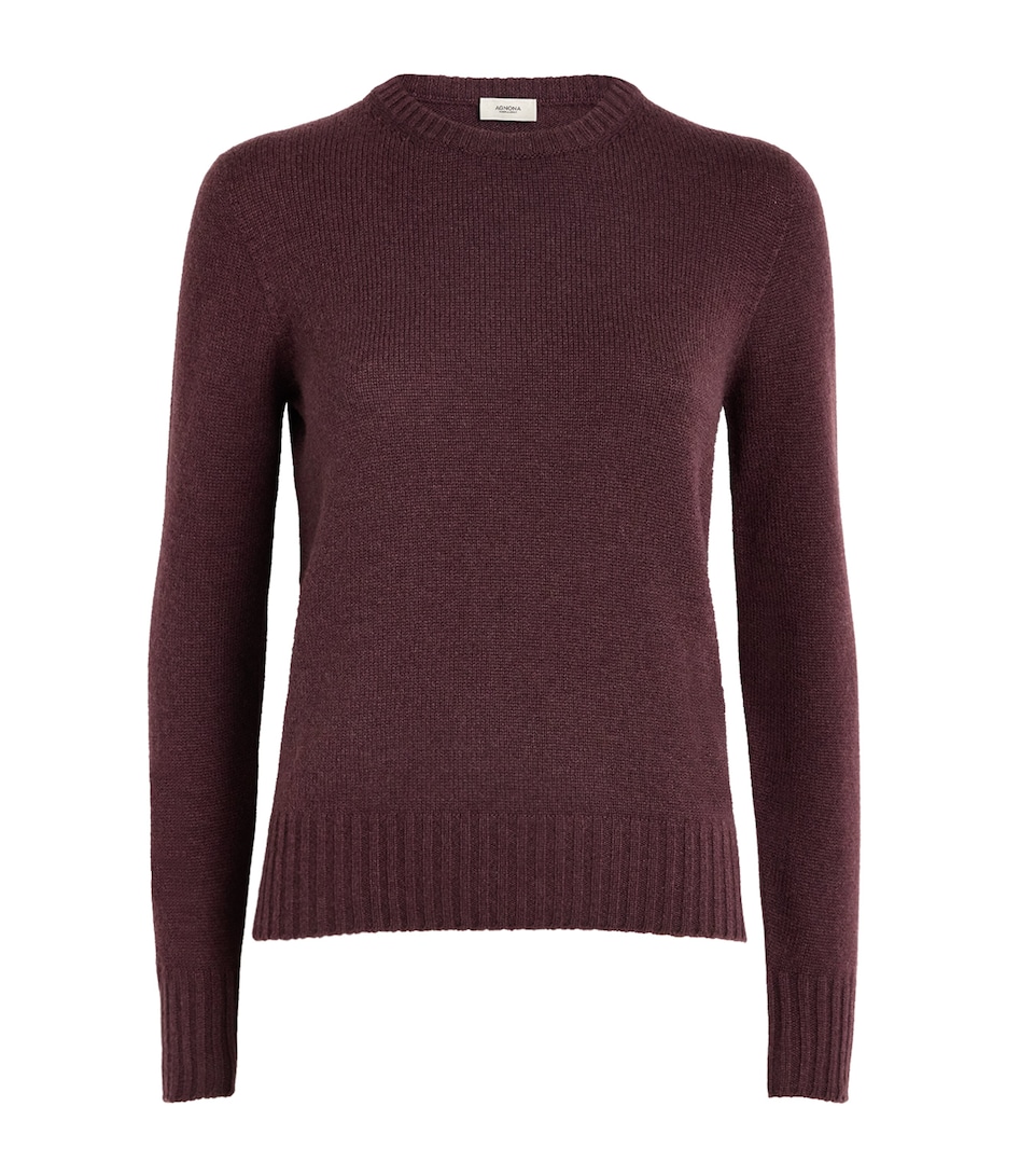 Agnona Womens Cashmere Lipstick Sweater Burgundy