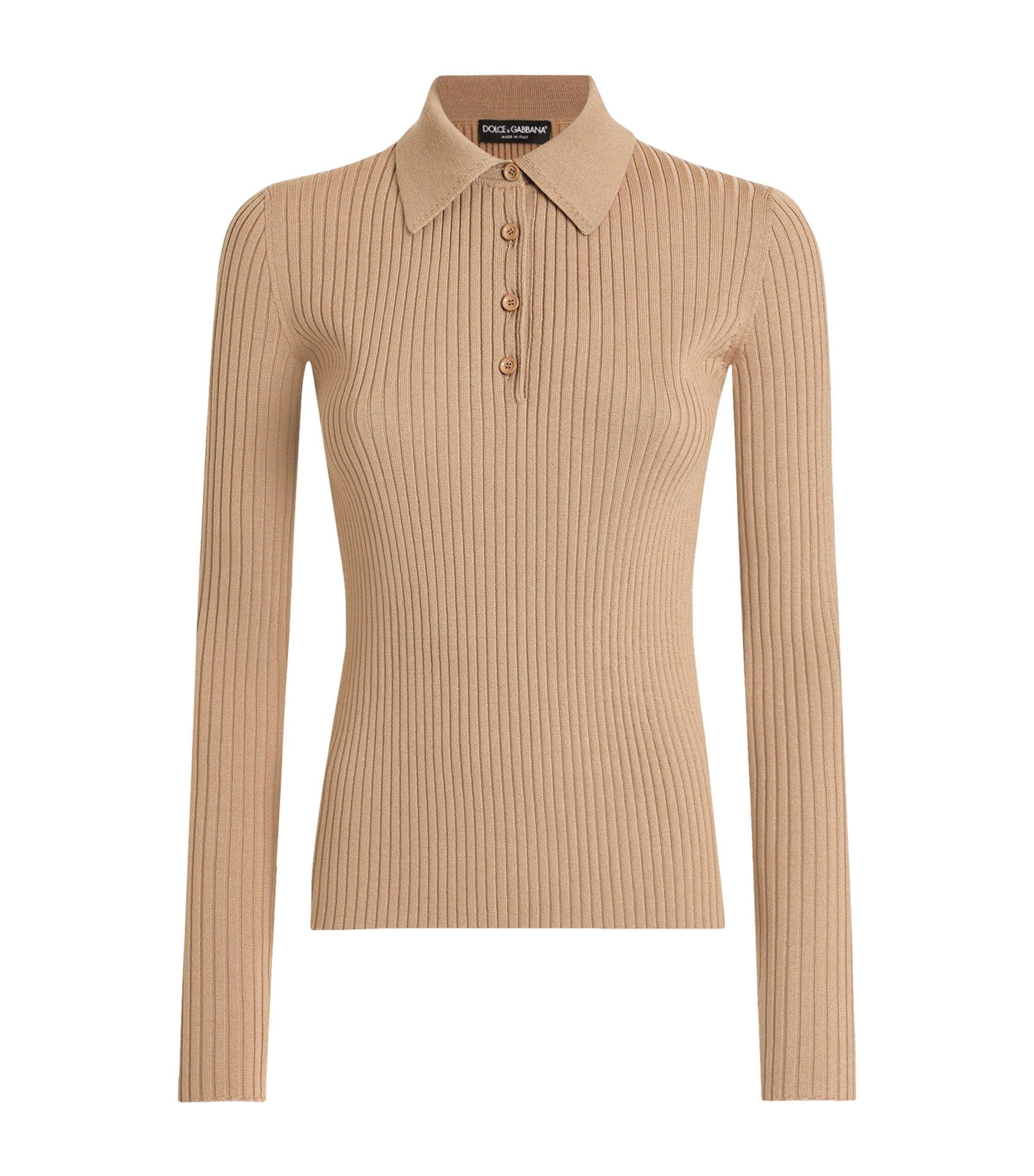 Virgin Wool-Blend Polo Sweater