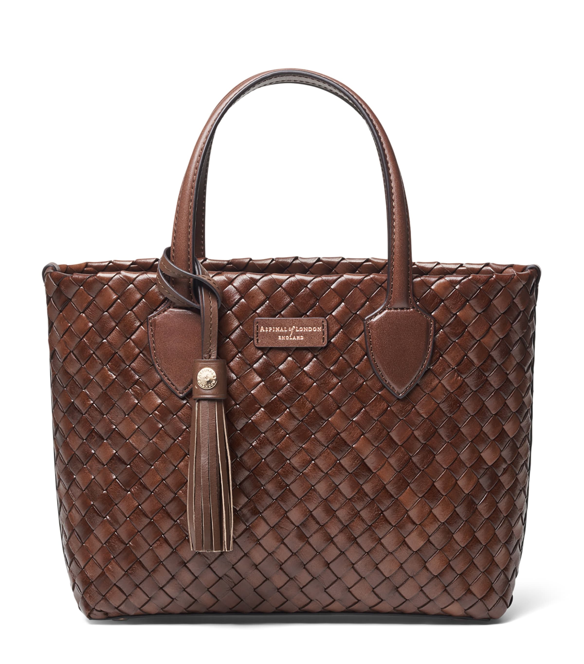 Aspinal Of London Small Leather Island Tote Bag Chocolate