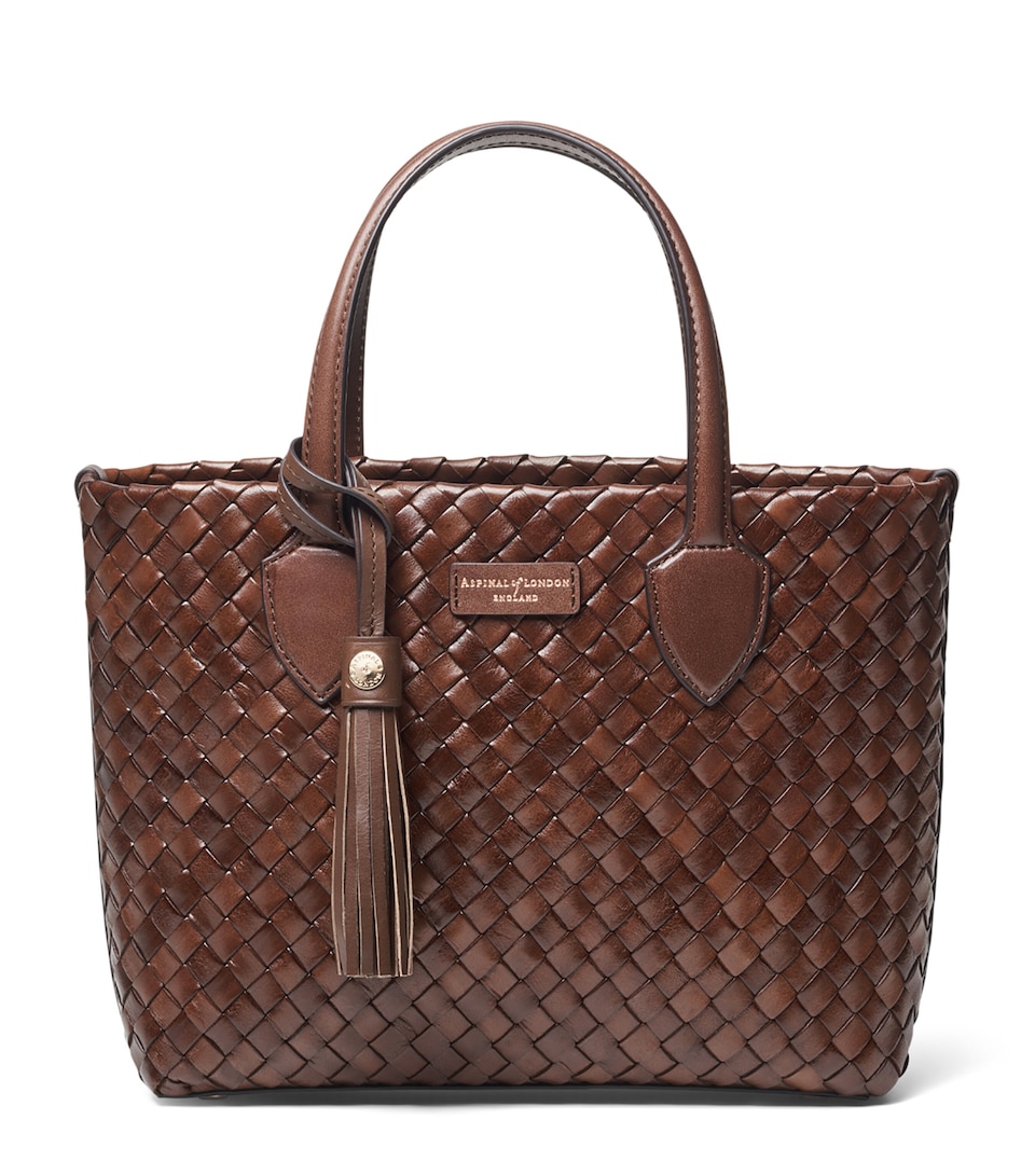 Aspinal Of London Small Leather Island Tote Bag Chocolate