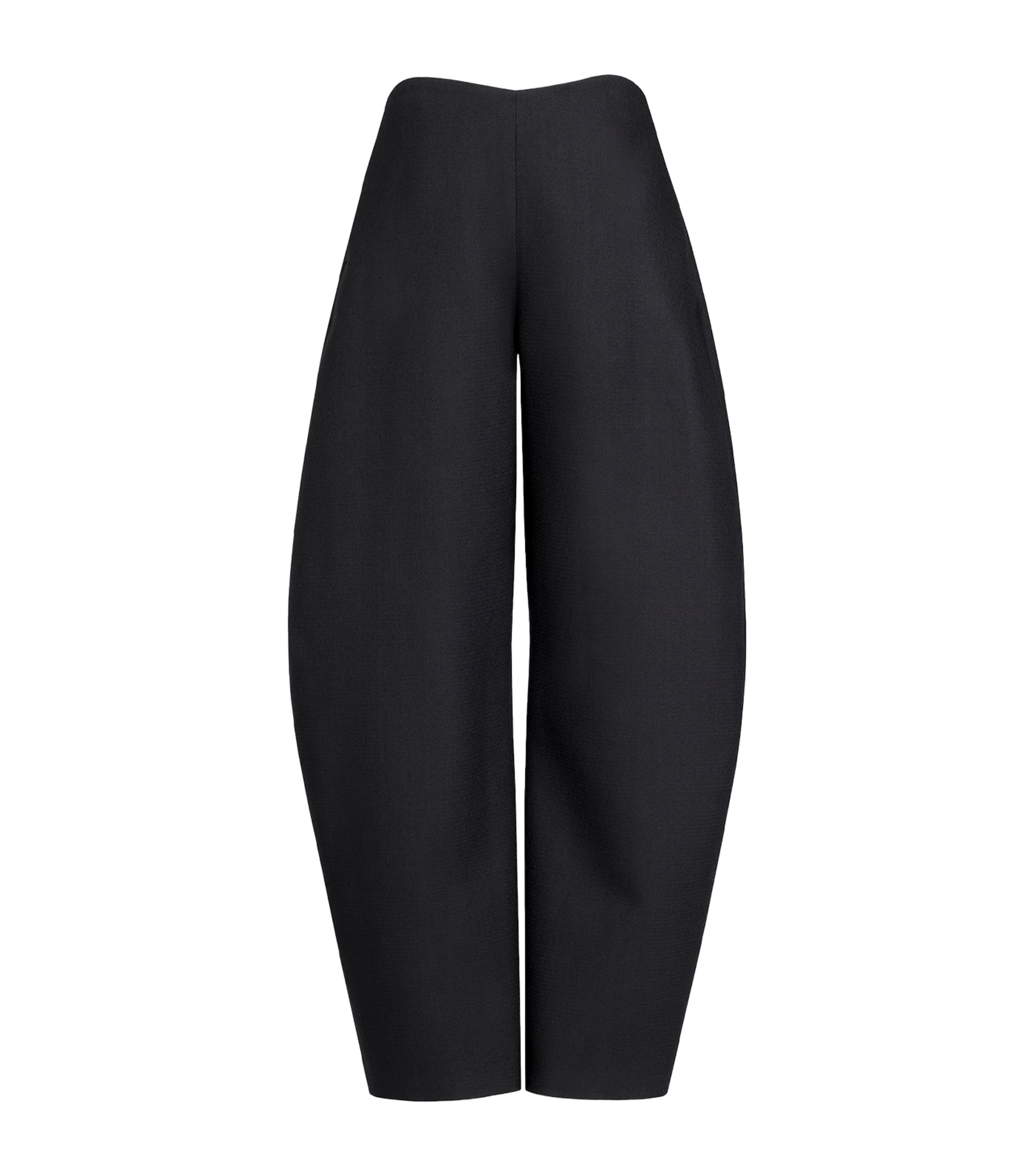 Alaïa Womens Wool Curved-Leg Trousers Anthracite