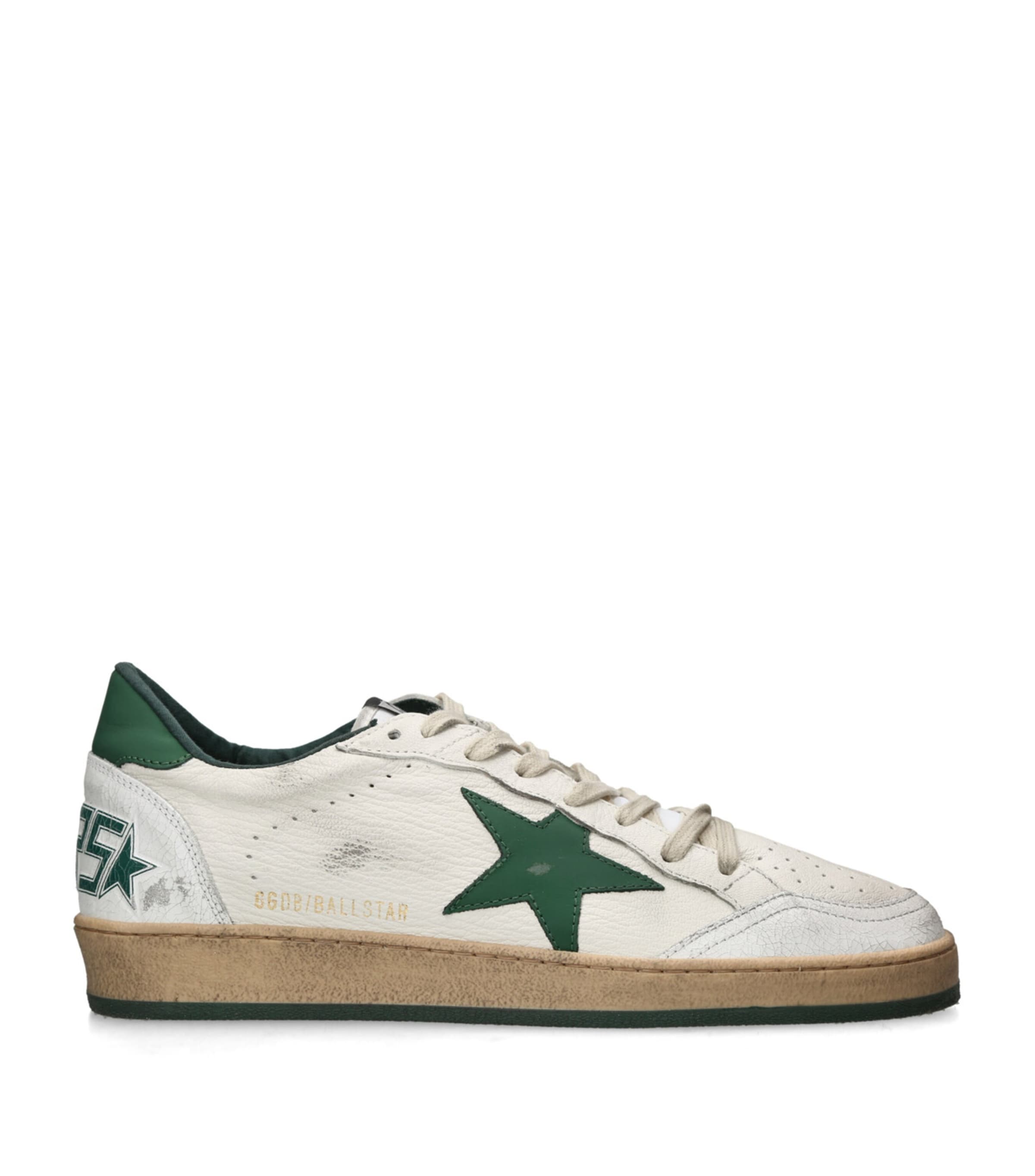 Golden Goose Leather Ballstar Sneakers Green Oth