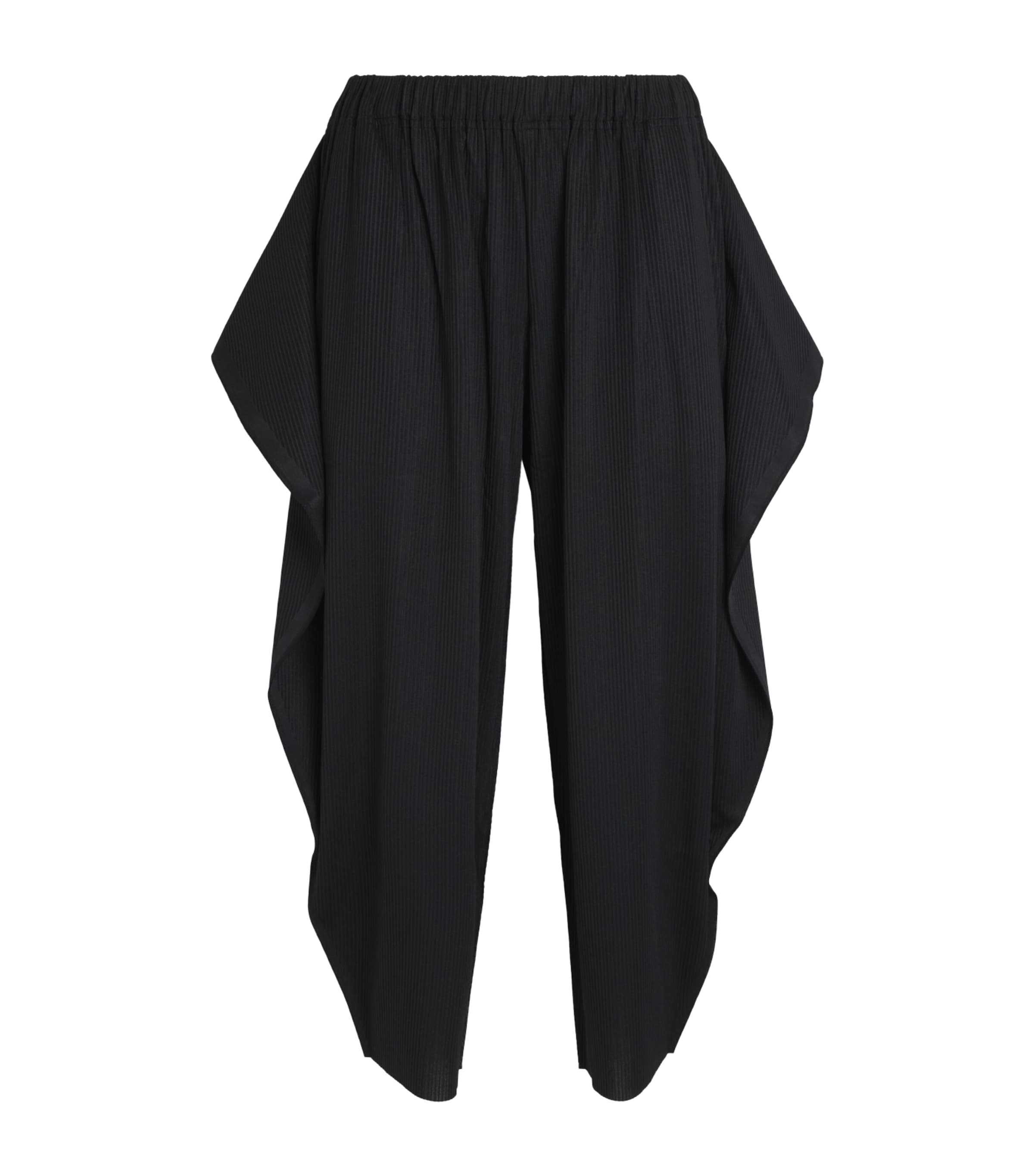 Pleats Please Issey Miyake Womens A-POC Wide-Leg Trousers Black