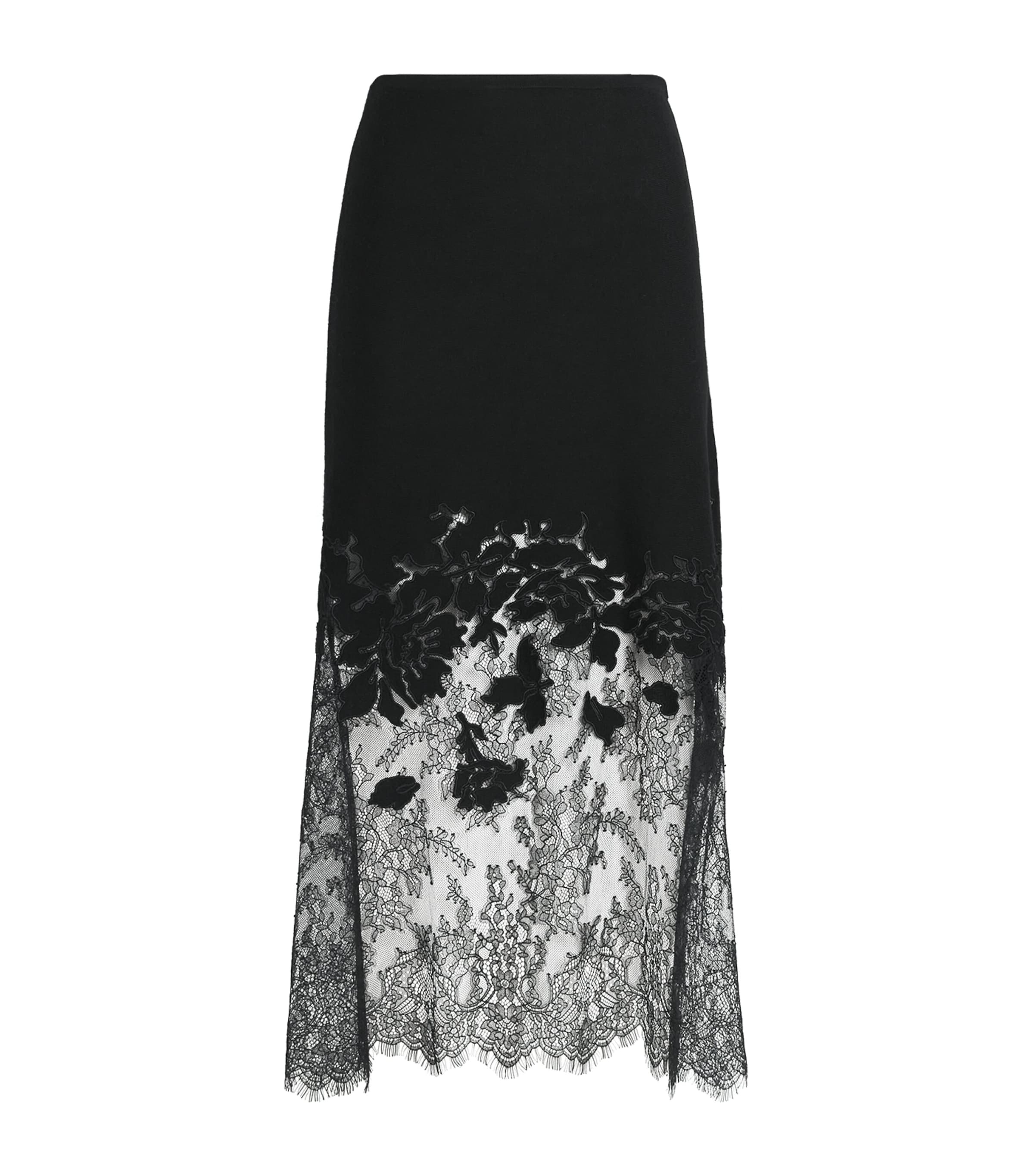 Ulla Johnson Womens Merino Wool Josina Midi Skirt Noir