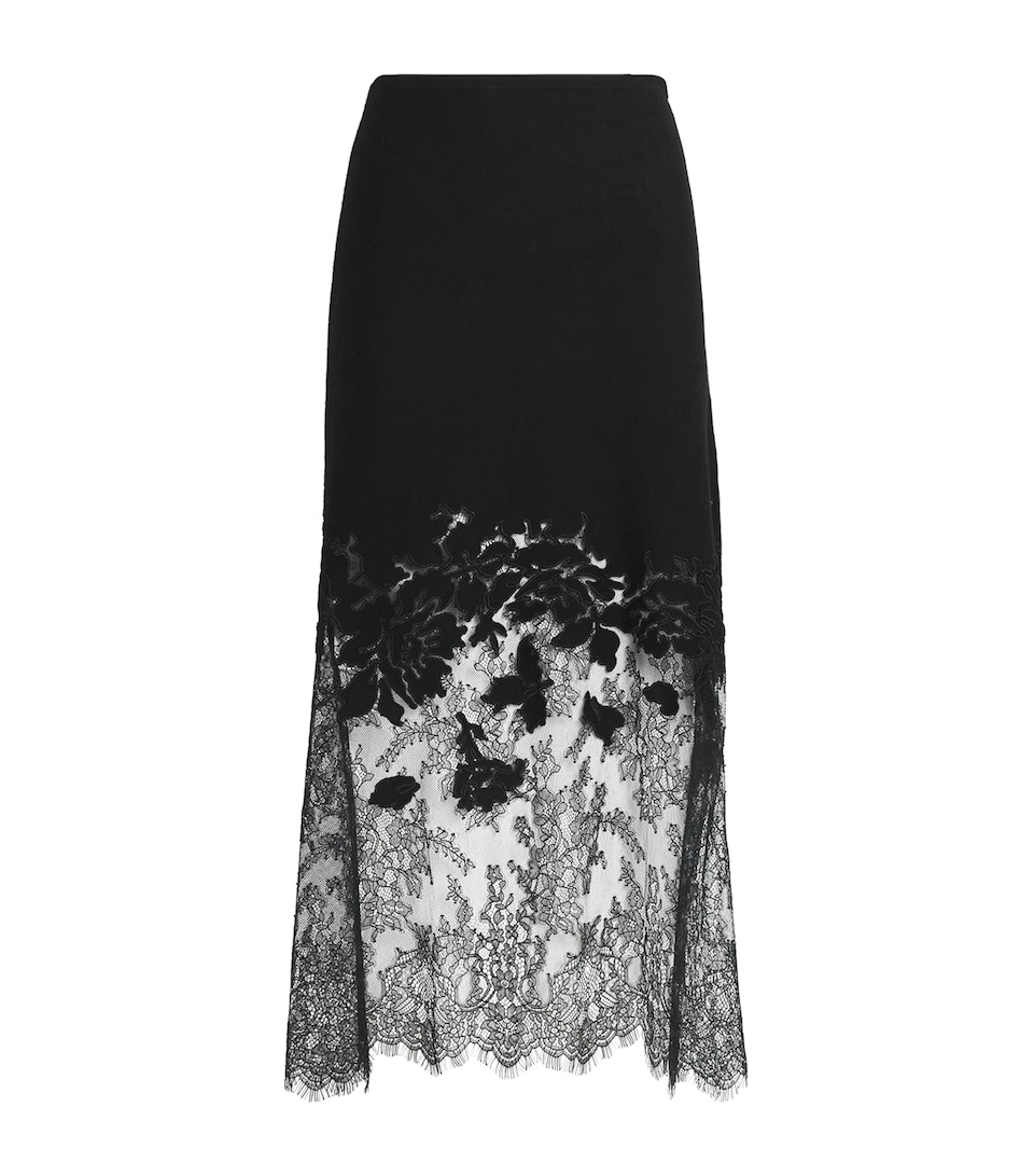 Ulla Johnson Womens Merino Wool Josina Midi Skirt Noir