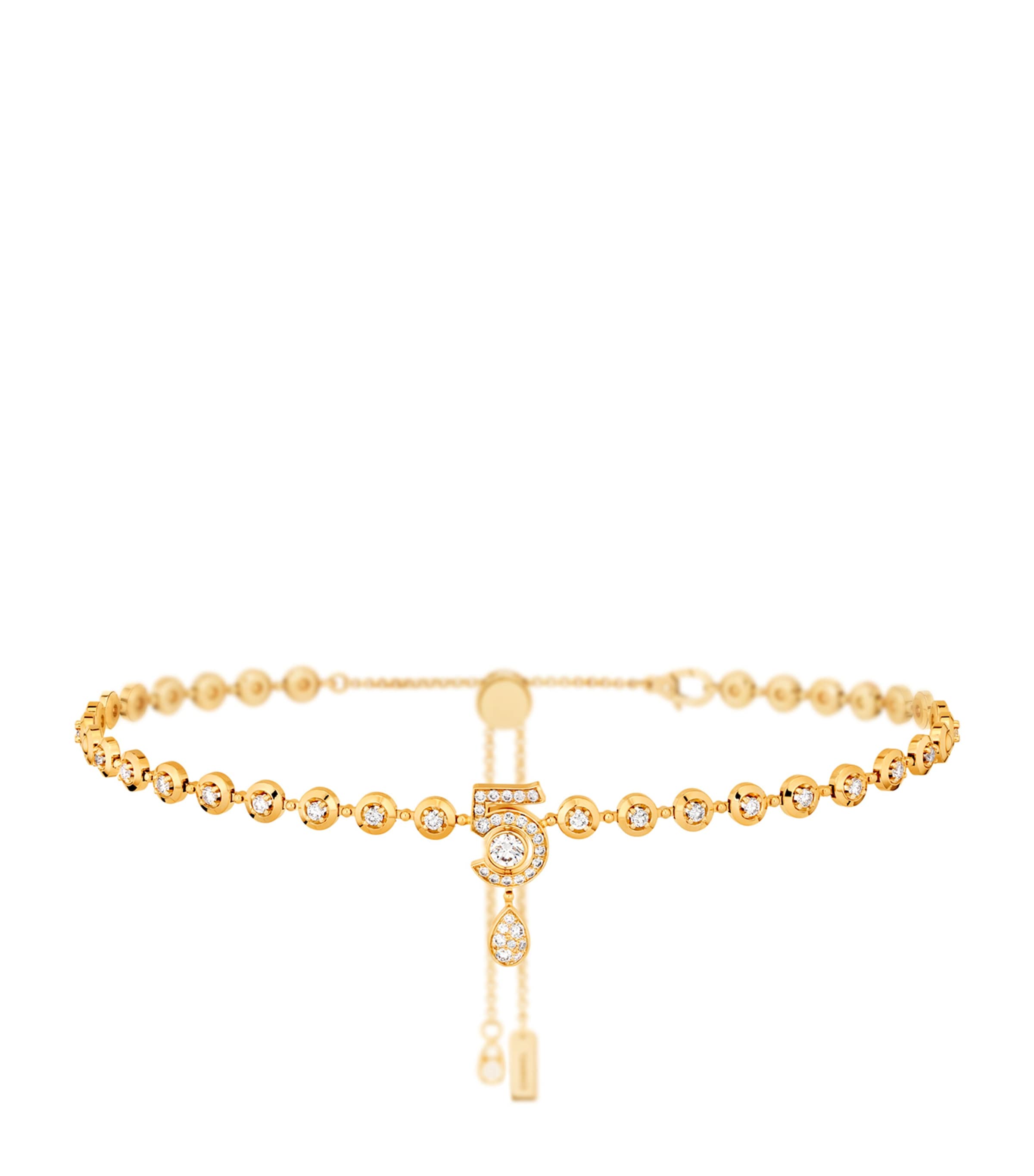 CHANEL Yellow Gold and Diamond Eternal N°5 Necklace Yellow