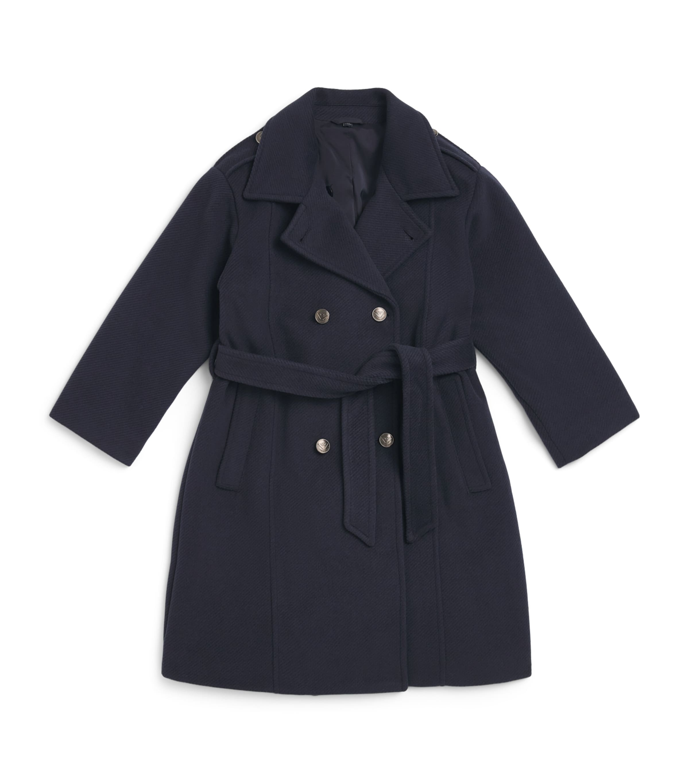 Emporio Armani Kids Belted Peacoat (6-14 Years) Iconico Blu Nvy