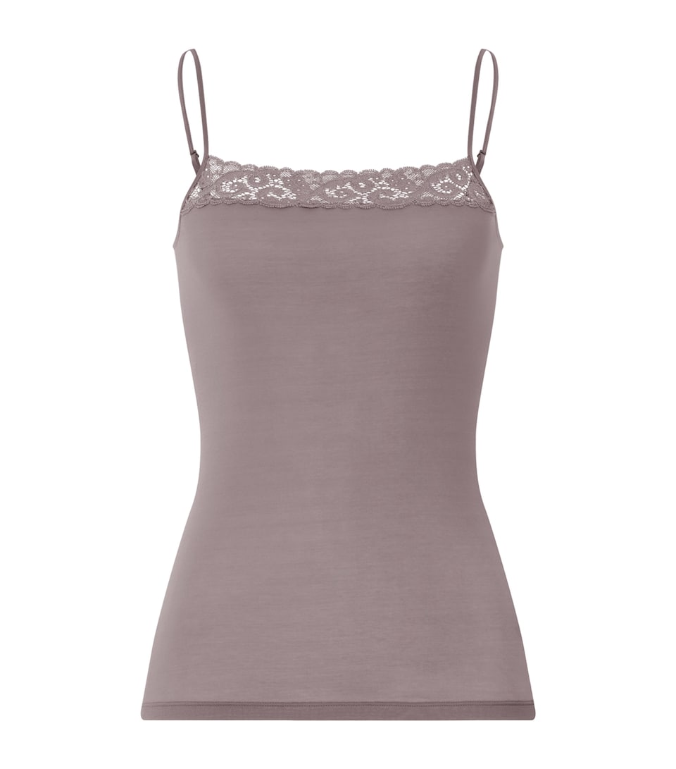 Hanro Womens Cotton Moments Tank Top Stormy Rose