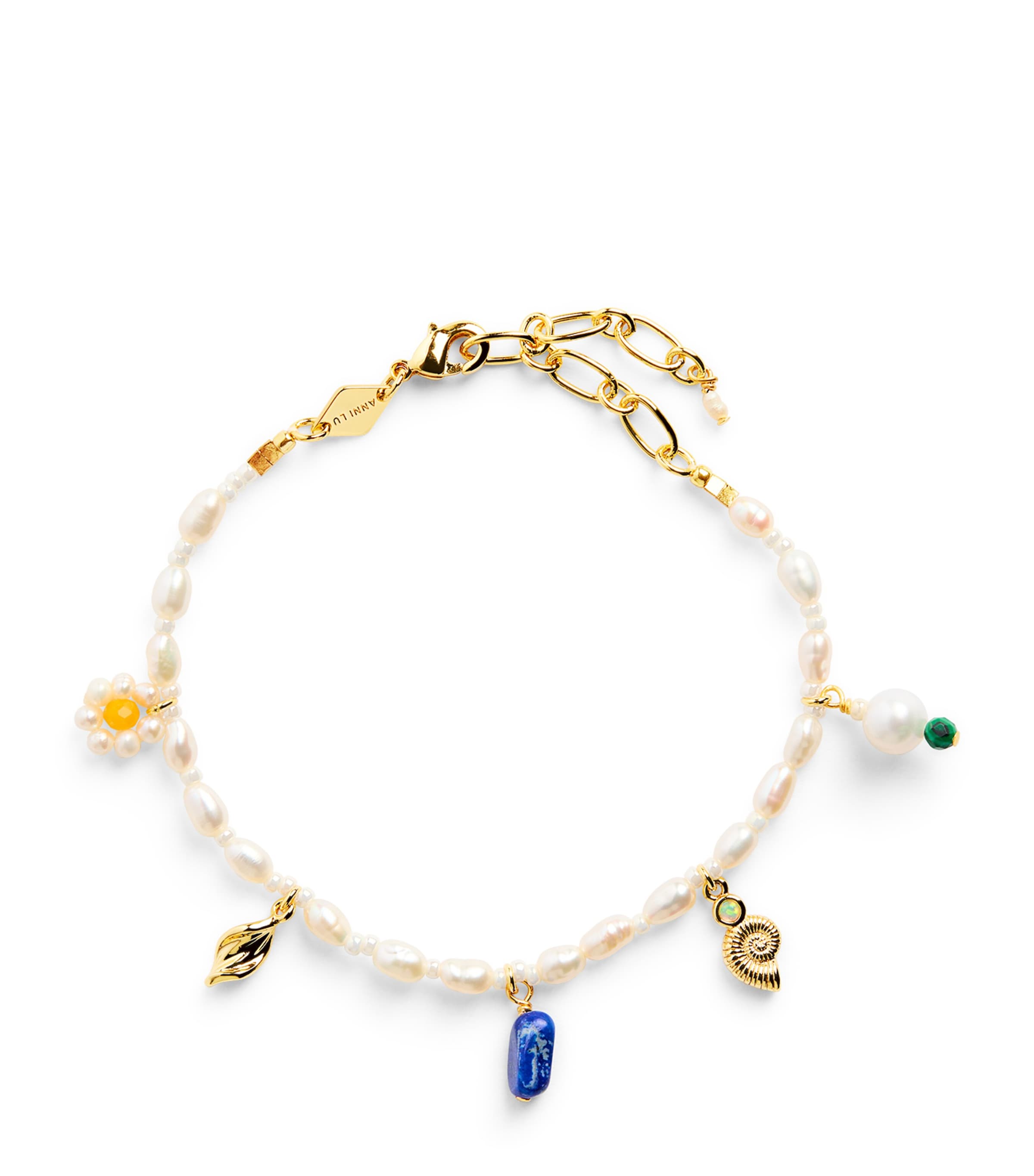 Anni Lu Gold-Plated Beaded Swimclub Bracelet Pearl