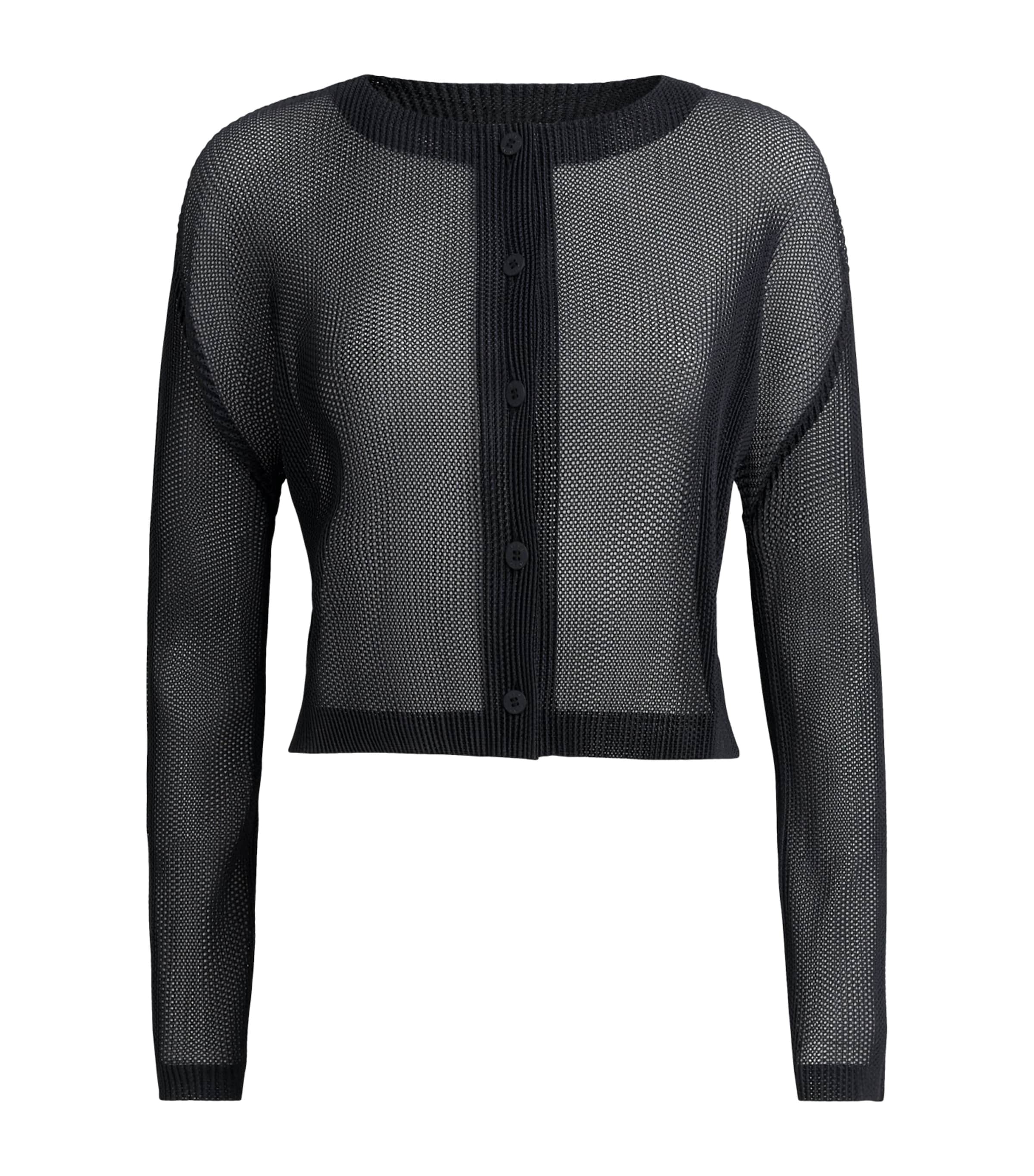 Pleats Please Issey Miyake Womens Tatami Cardigan Black