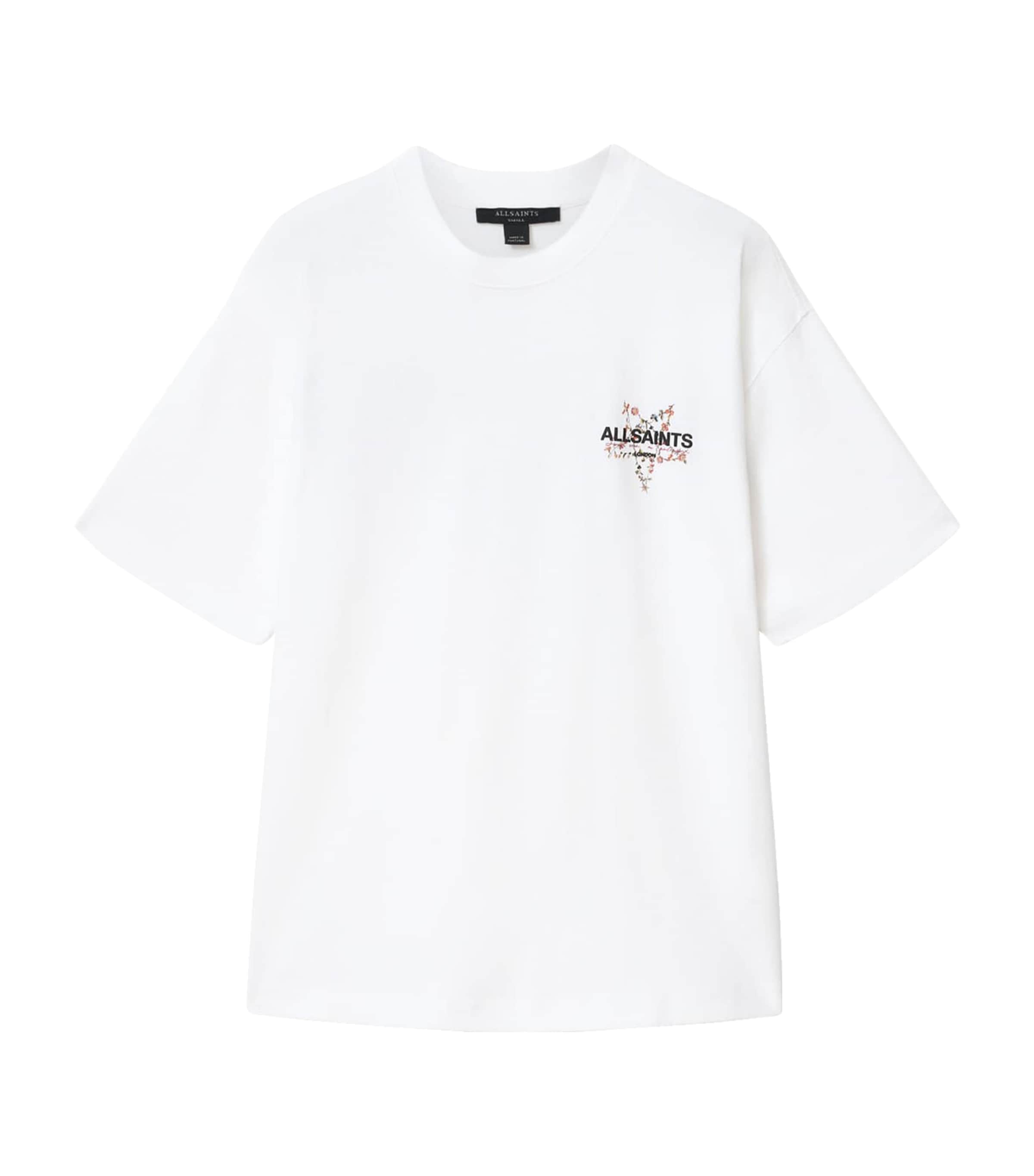 AllSaints Womens Cotton Pentacle Etta T-Shirt Optic White