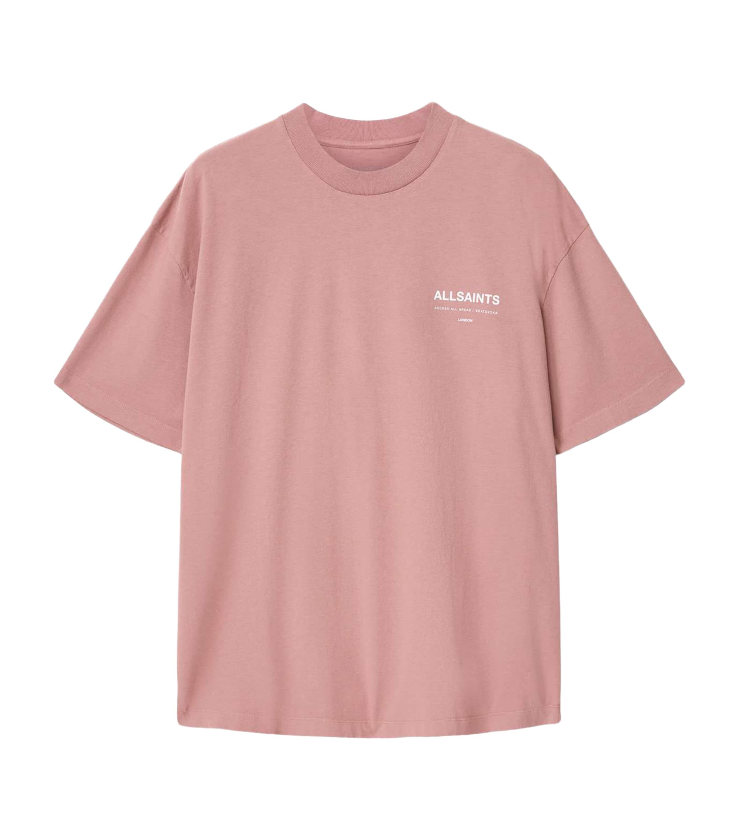 AllSaints Mens Cotton Backstage T-Shirt Woodrose Pink