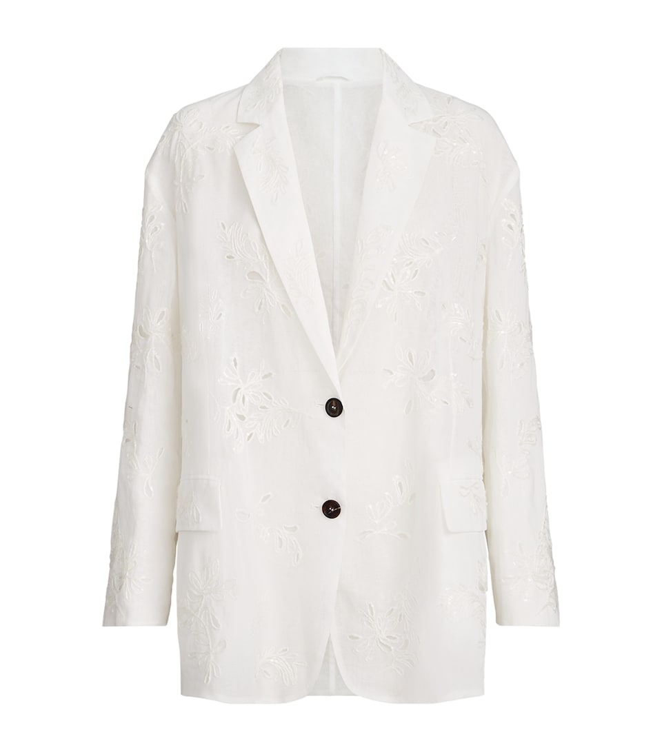 Brunello Cucinelli Womens Cotton Monili Organza Blazer