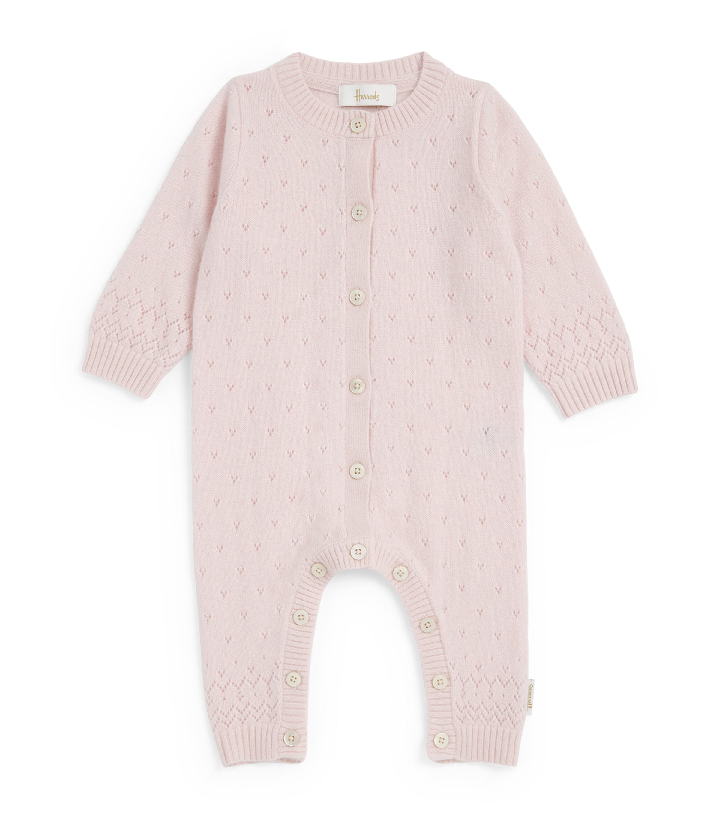 Harrods Cashmere Playsuit (0-18 Months) Pink