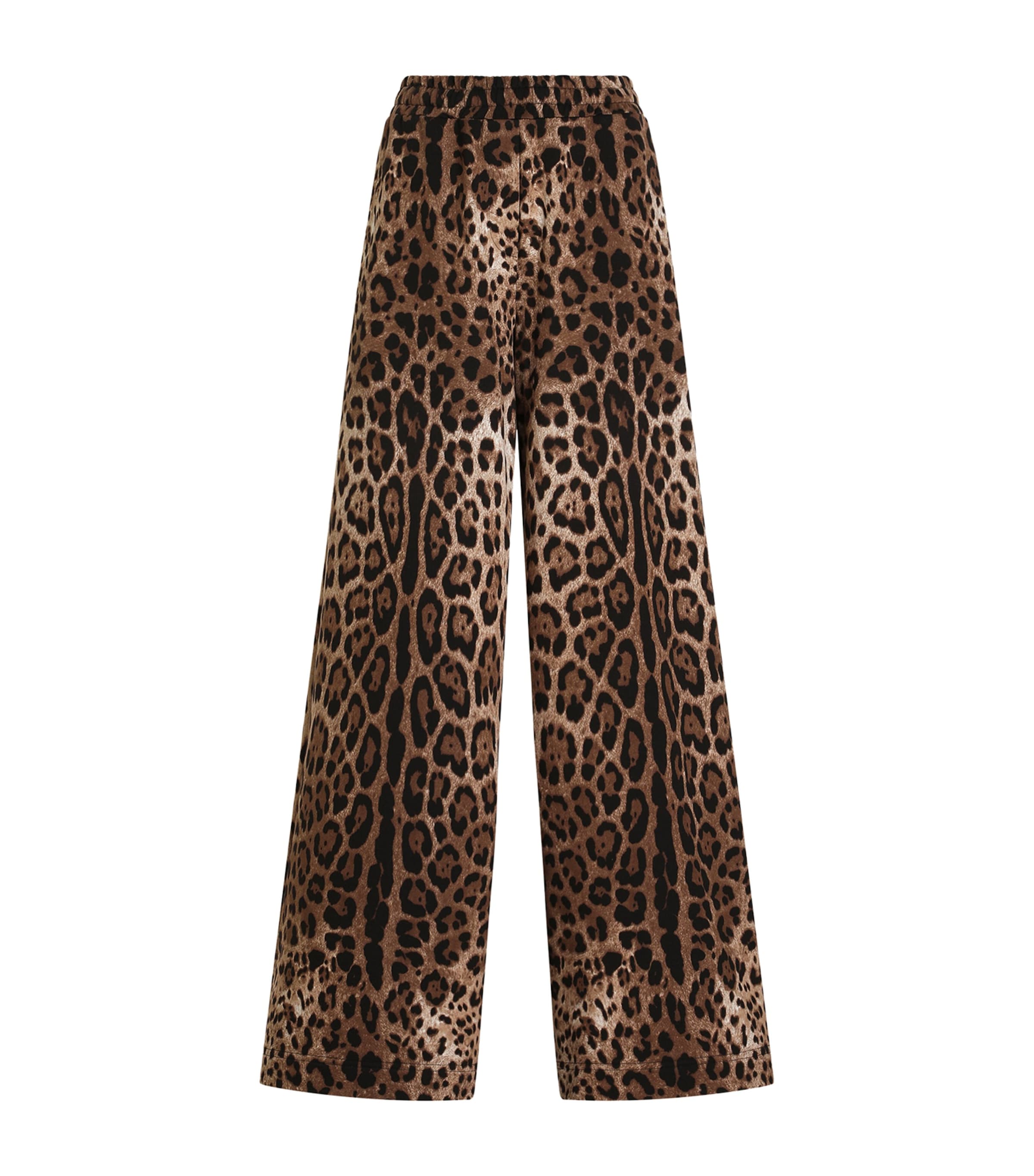 Dolce&Gabbana Womens Fleece Leopard Print Trousers Leo New