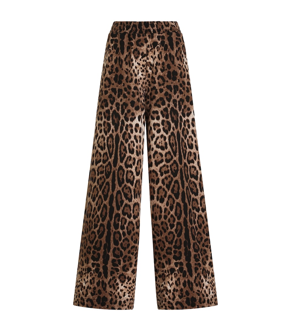 Dolce&Gabbana Womens Fleece Leopard Print Trousers Leo New
