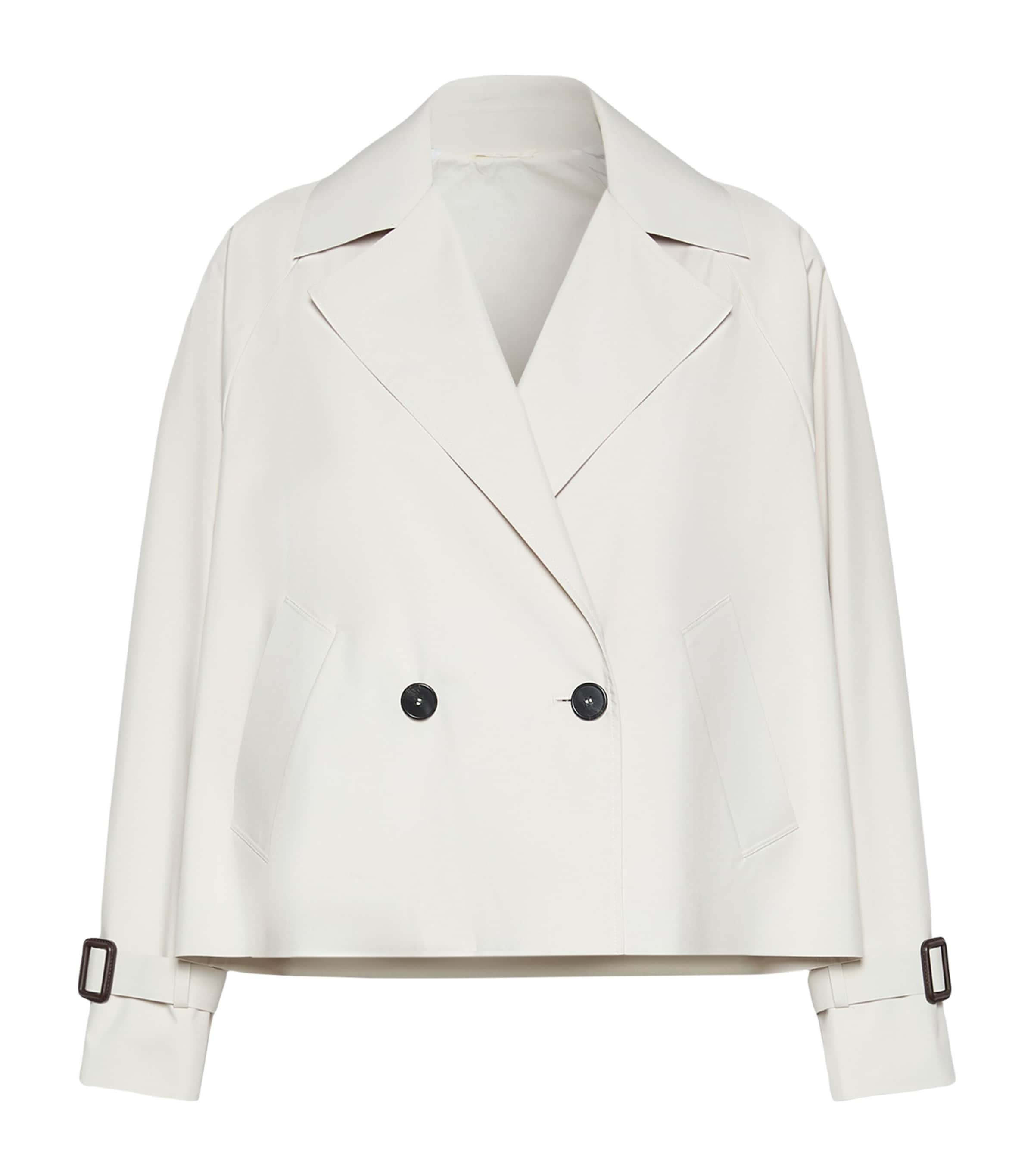 Weekend Max Mara Womens Cropped Trench Jacket Ivory