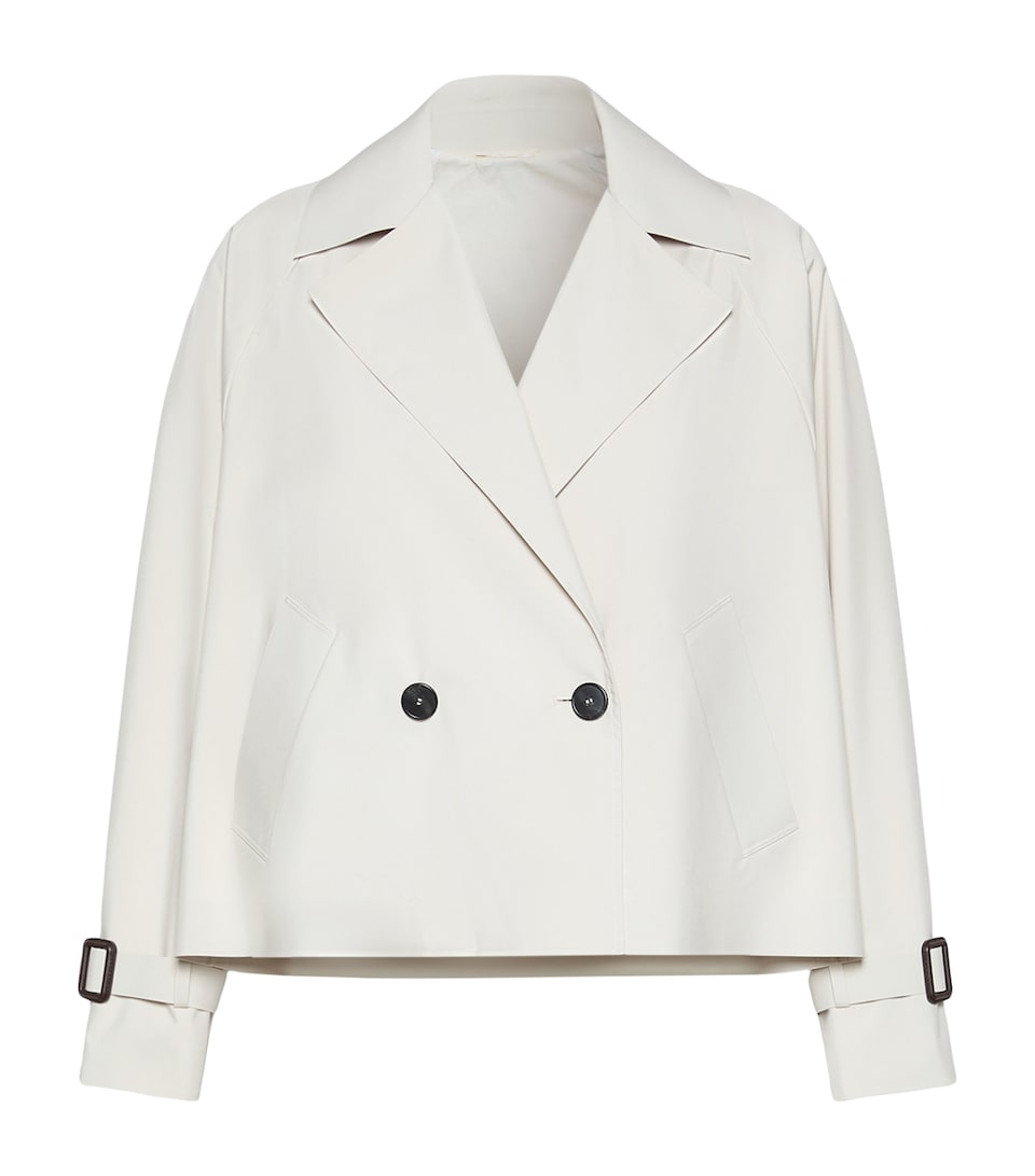 Weekend Max Mara Womens Cropped Trench Jacket Ivory