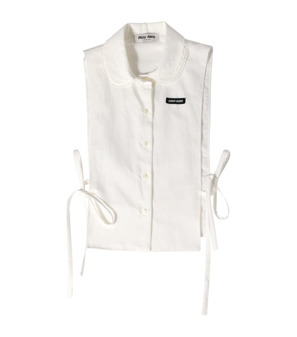 Miu Miu Womens Poplin Side-Tie Shirt White