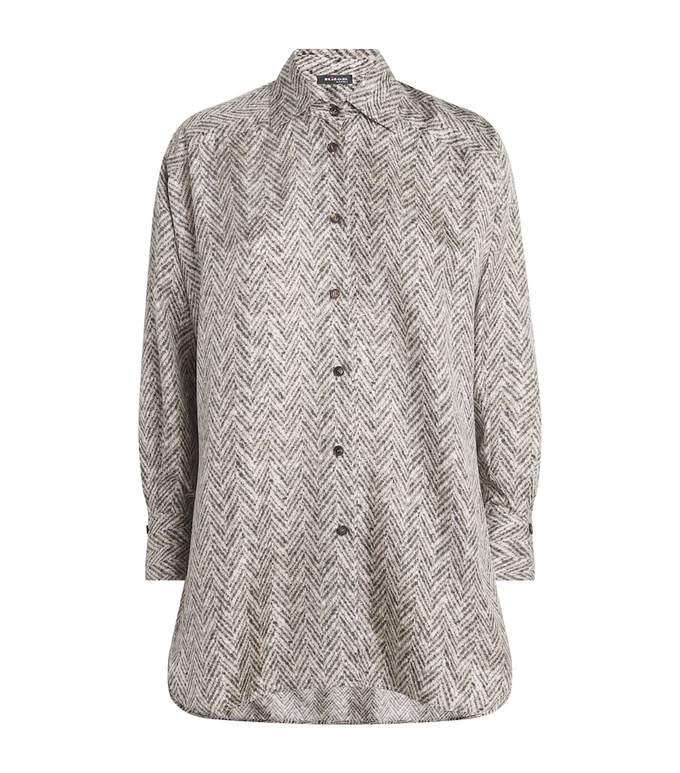 Silk Patterned Oversized Shirt