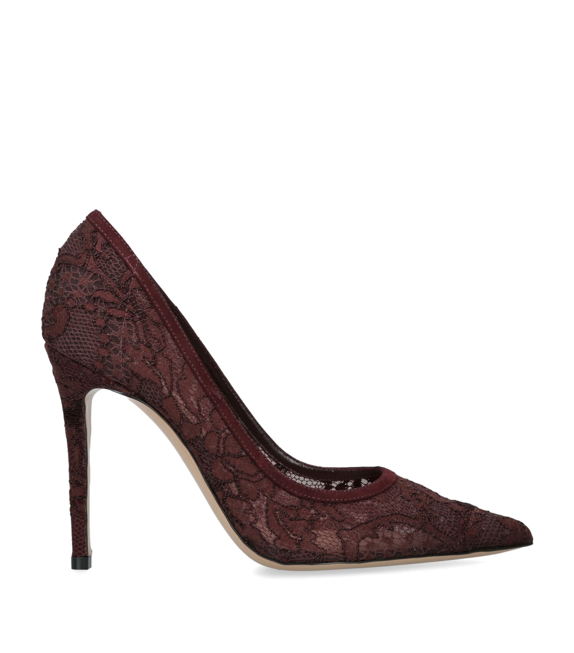Gianvito Rossi Lace Claudia Pumps 105 Wine