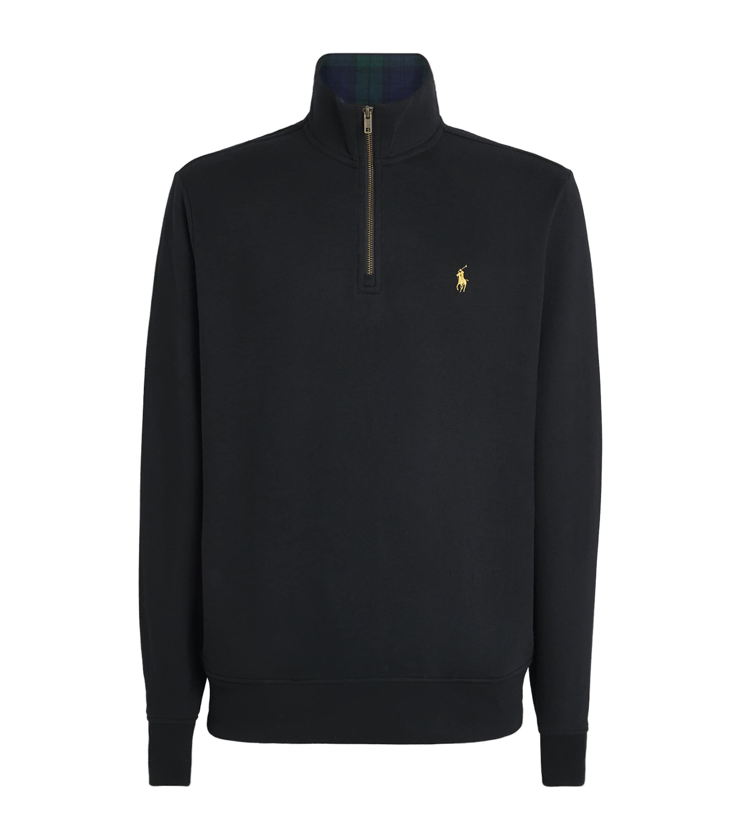 Polo Ralph Lauren Mens Polo Pony Quarter-Zip Sweatshirt Polo Black