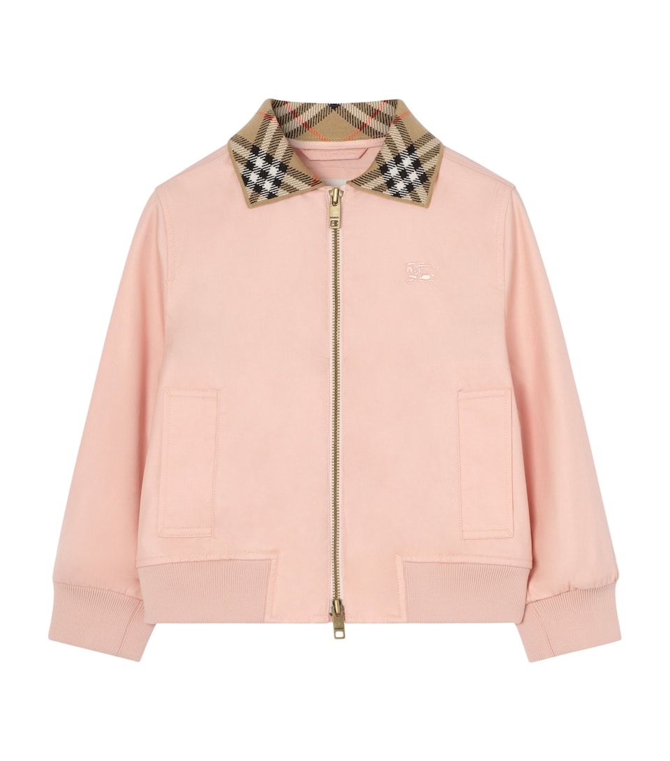 Burberry Kids Cotton Hayfield Harrington Jacket (14 Years) Archive Pink