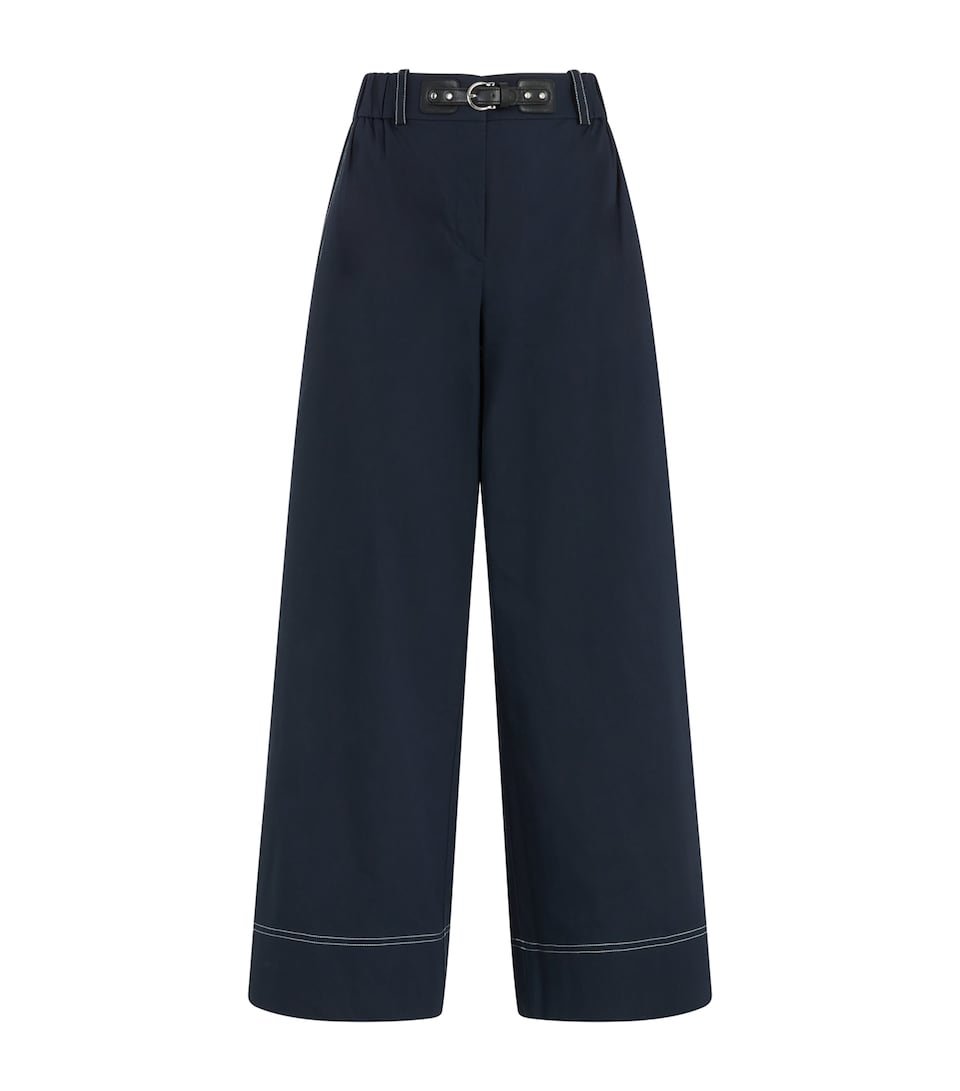 Belt-Detail Wide-Leg Trousers