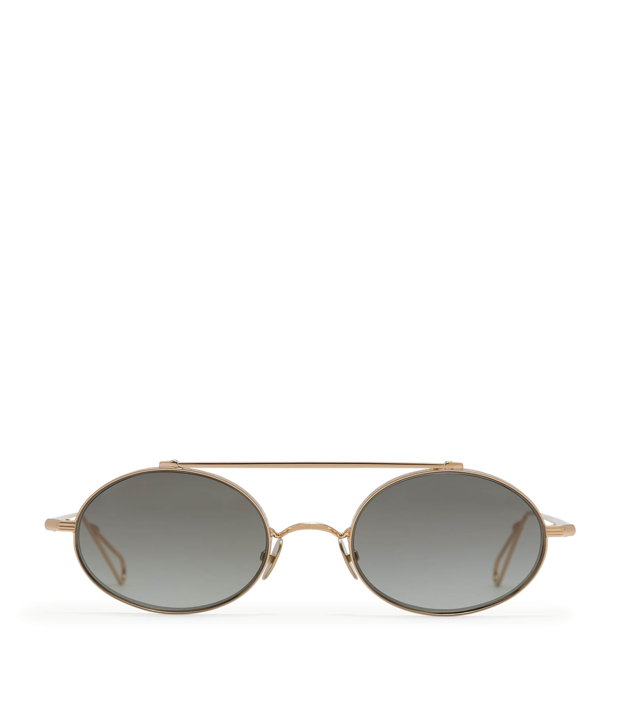 YOKE Metal Turbigo Oval Sunglasses Champagne/ Grn Grad
