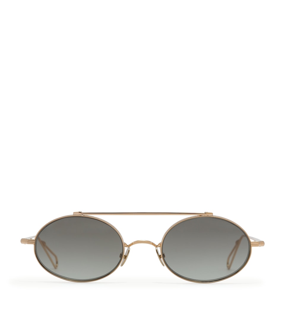 YOKE Metal Turbigo Oval Sunglasses Champagne/ Grn Grad