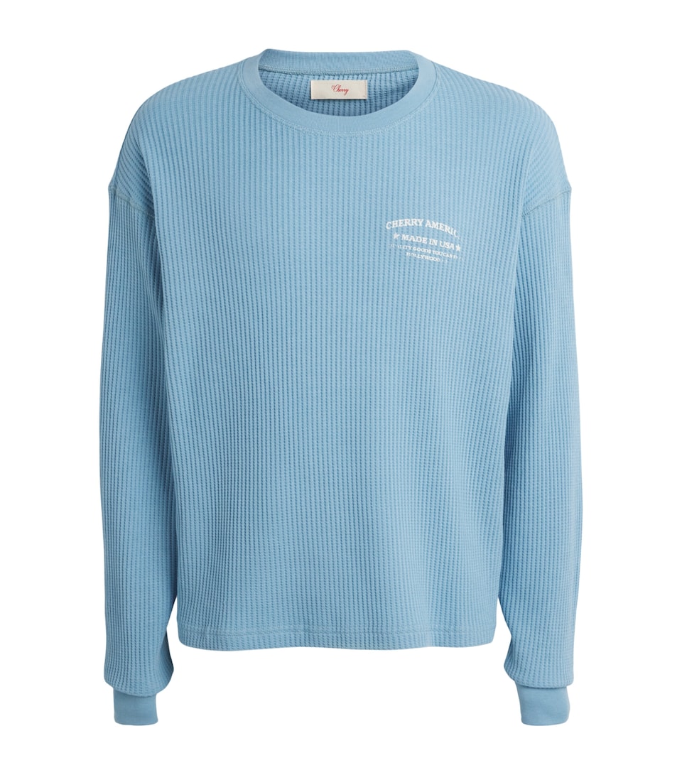 Cherry Los Angeles Mens Ranchwear Thermal Sweater Sky Blue