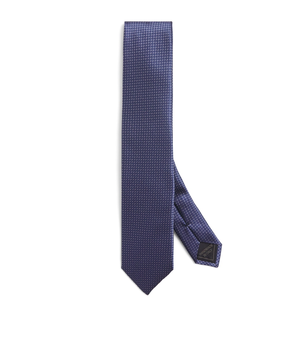 Silk Geometric-Jacquard Tie