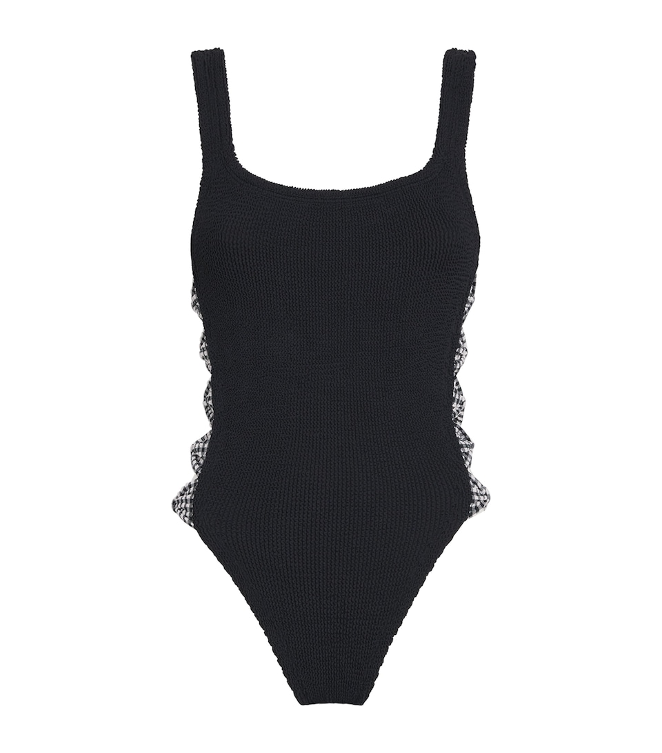 Bow-Trim Gingham Tiffany Swimsuit
